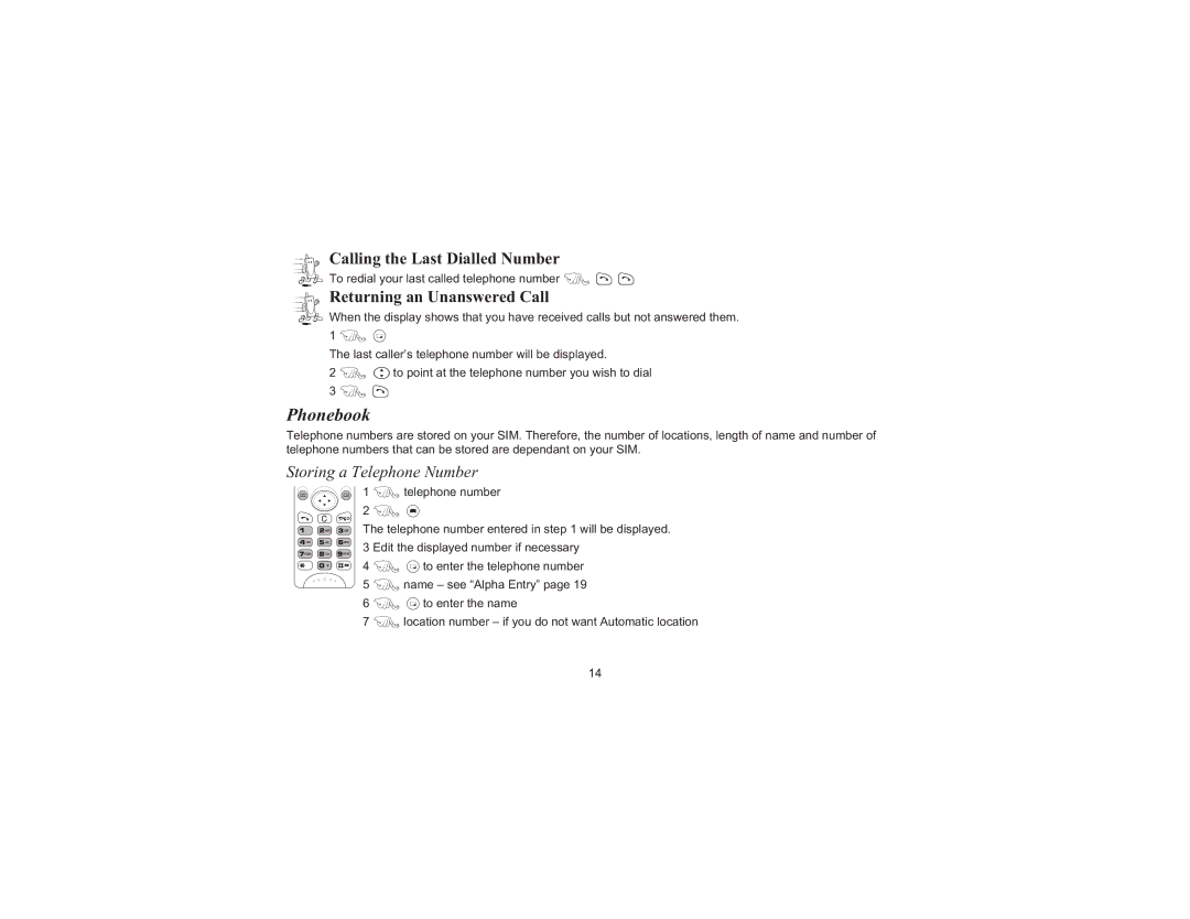 Panasonic EB-G520 operating instructions Phonebook, Storing a Telephone Number 