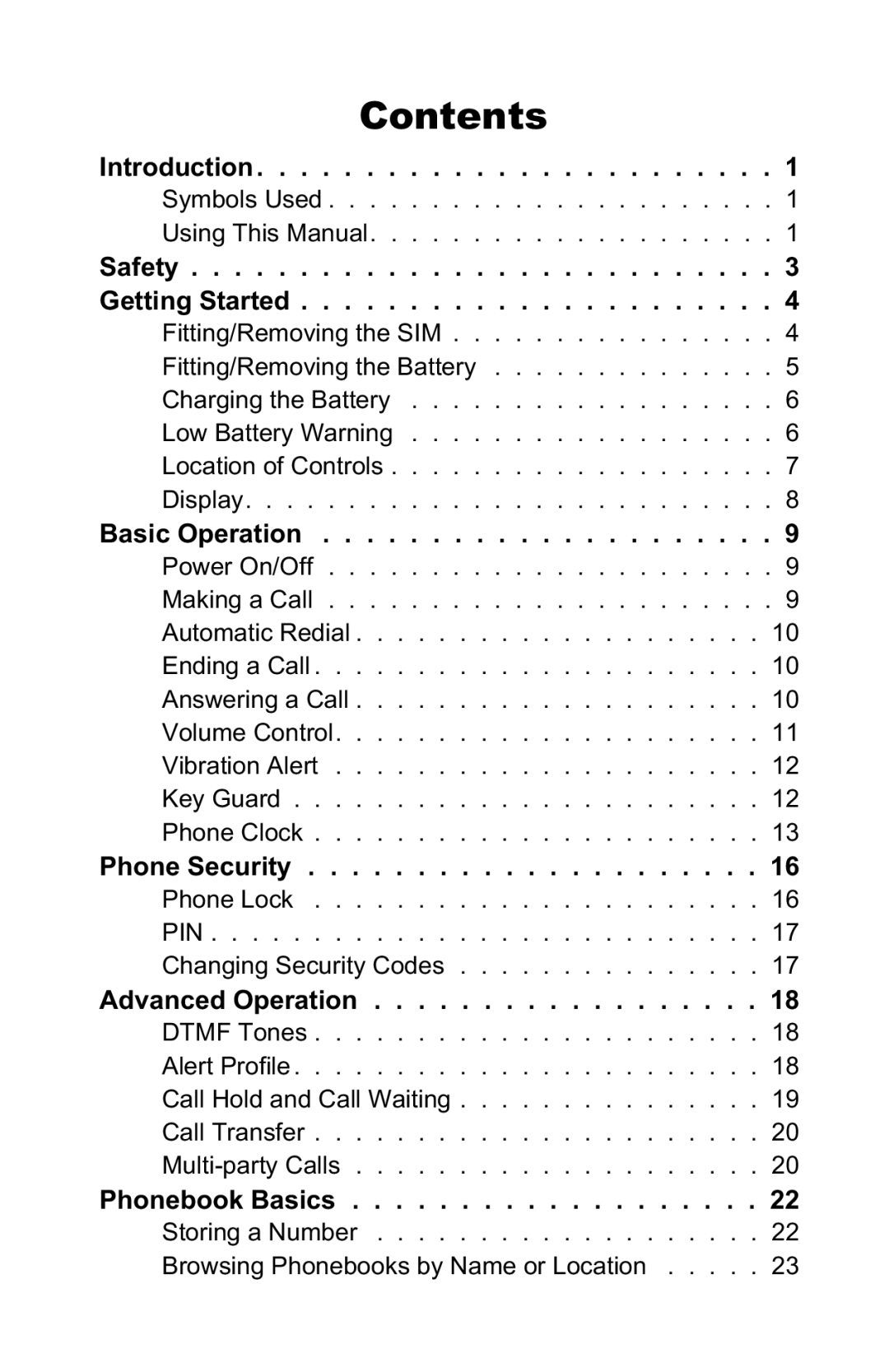 Panasonic EB-GD30 operating instructions Contents 