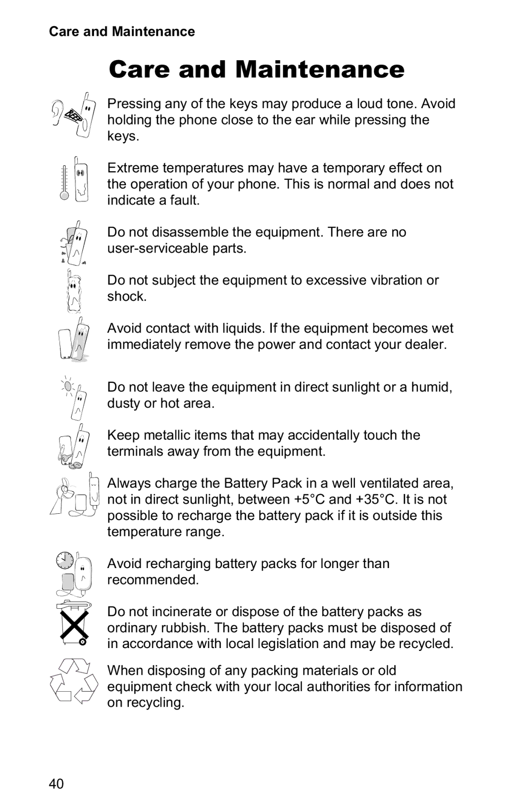 Panasonic EB-GD30 operating instructions Care and Maintenance 