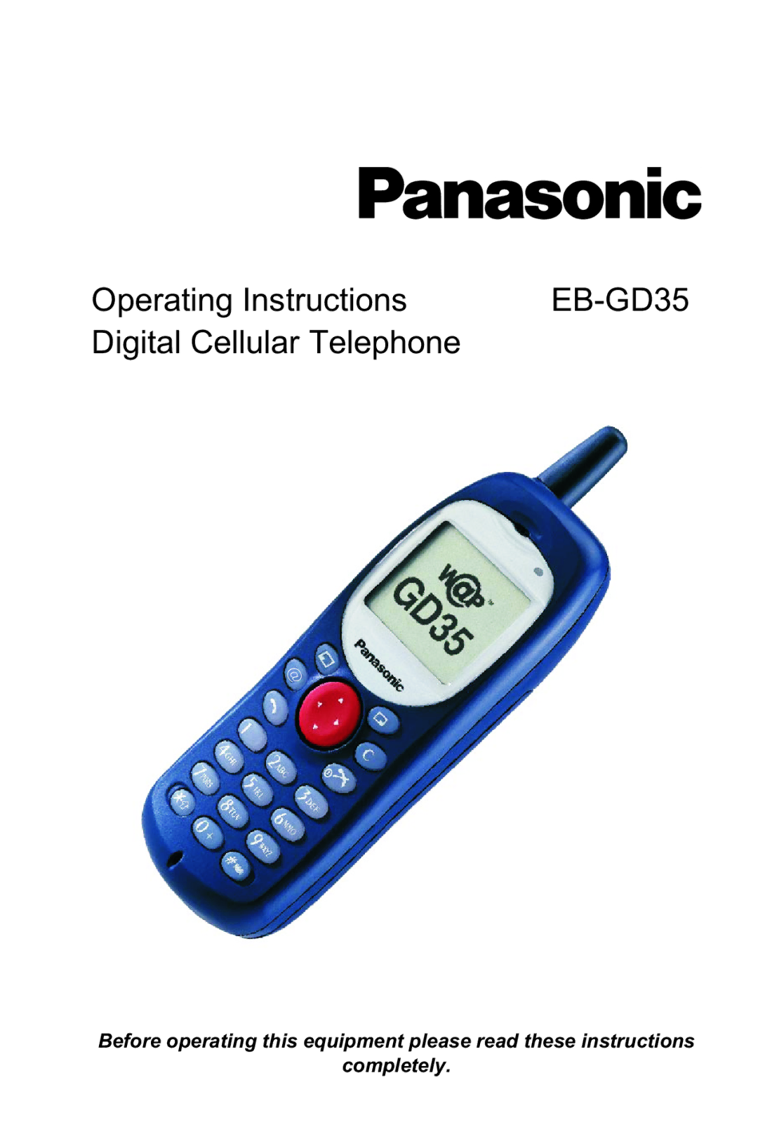 Panasonic EB-GD35 operating instructions 