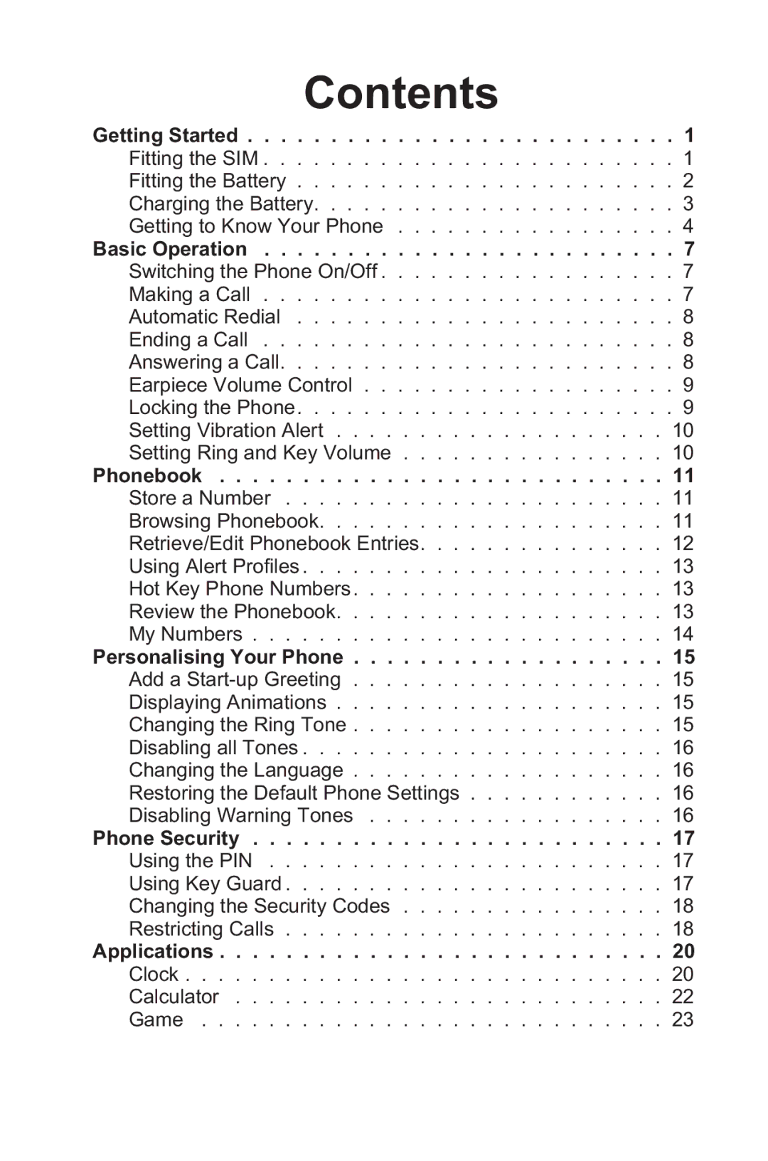 Panasonic EB-GD35 operating instructions Contents 