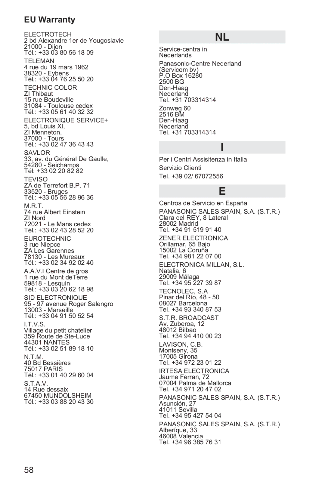 Panasonic EB-GD35 operating instructions Electrotech 