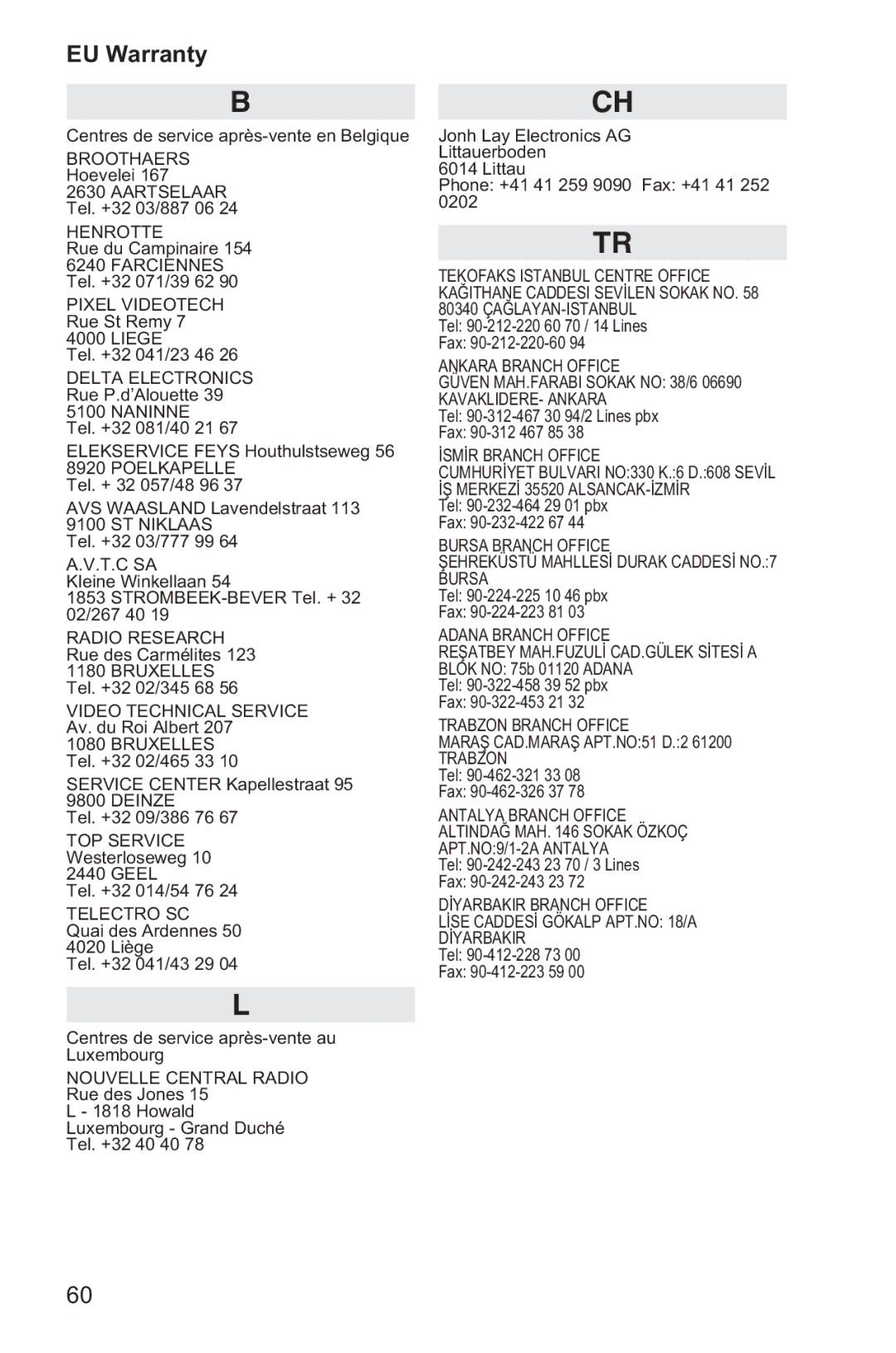 Panasonic EB-GD35 operating instructions Aartselaar 