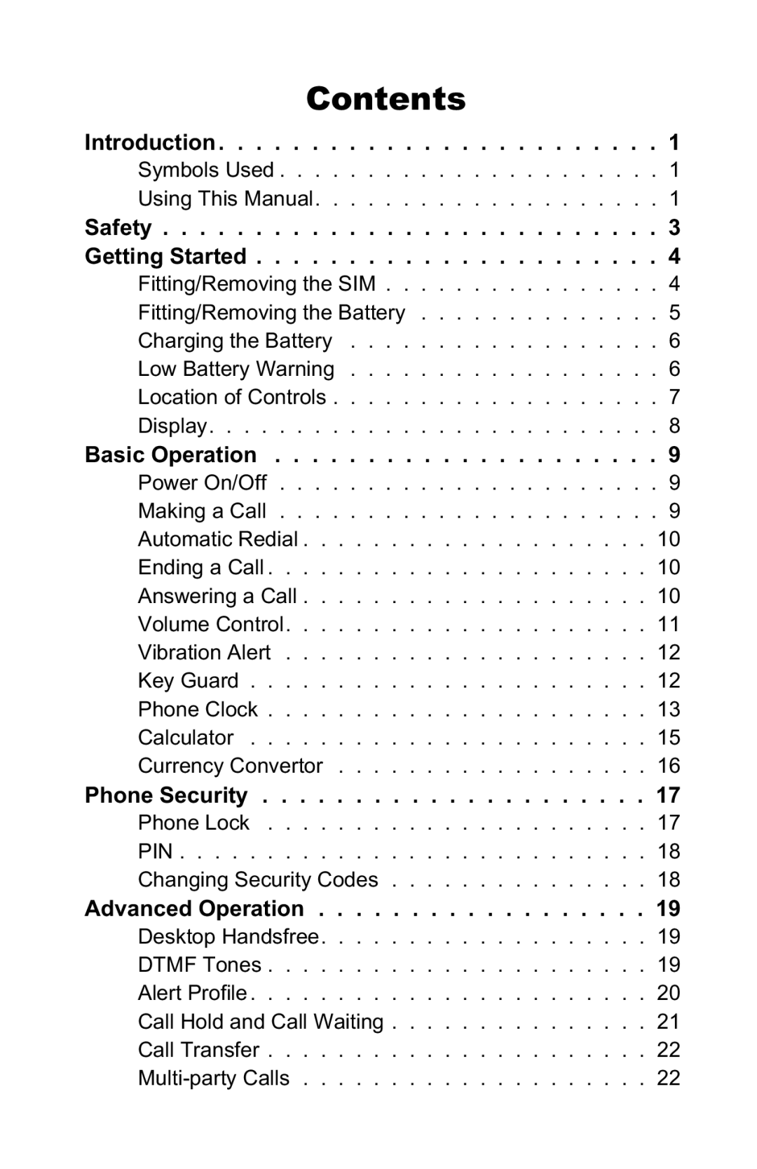 Panasonic EB-GD50 operating instructions Contents 