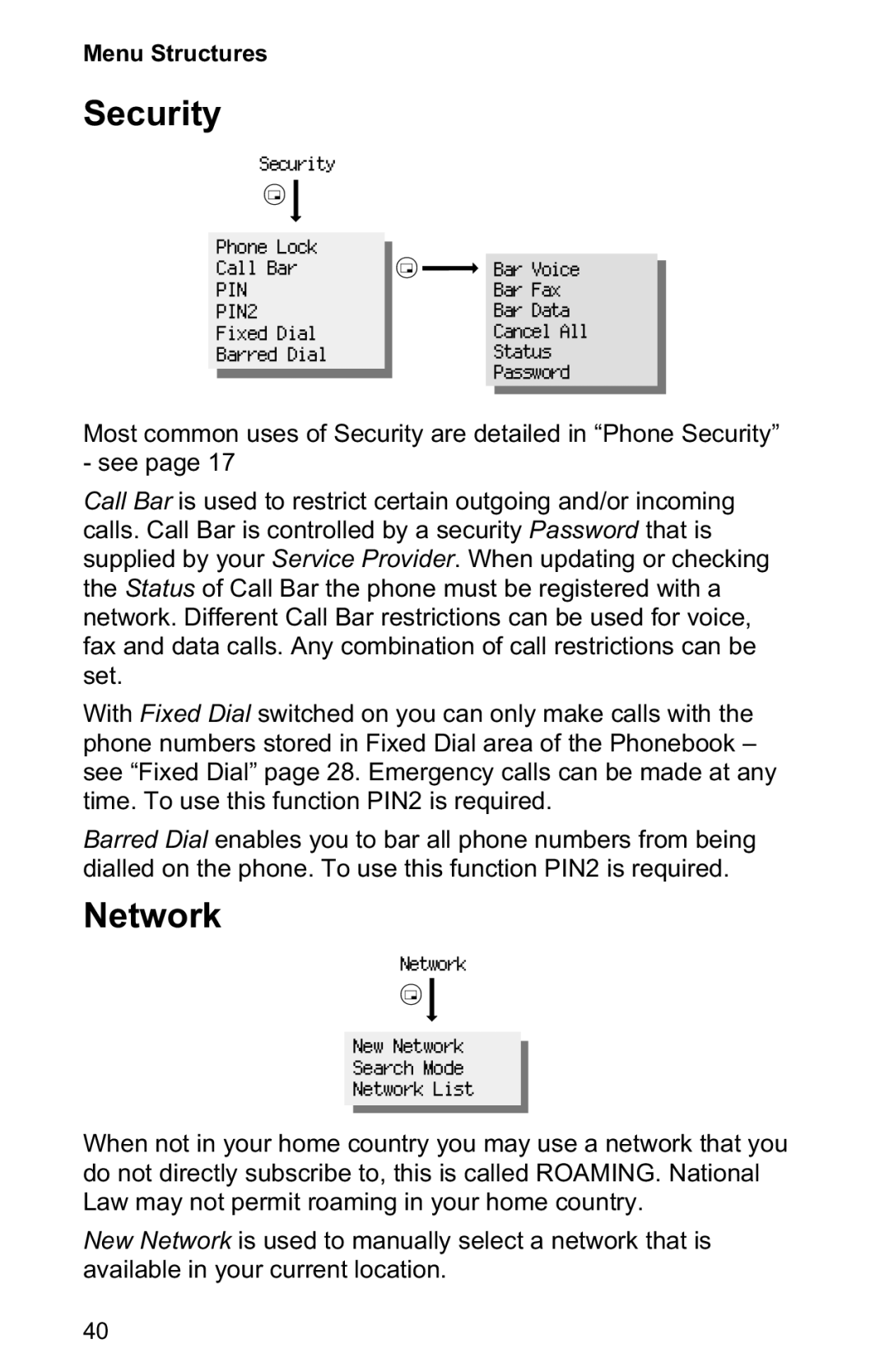 Panasonic EB-GD50 operating instructions Security, Network 