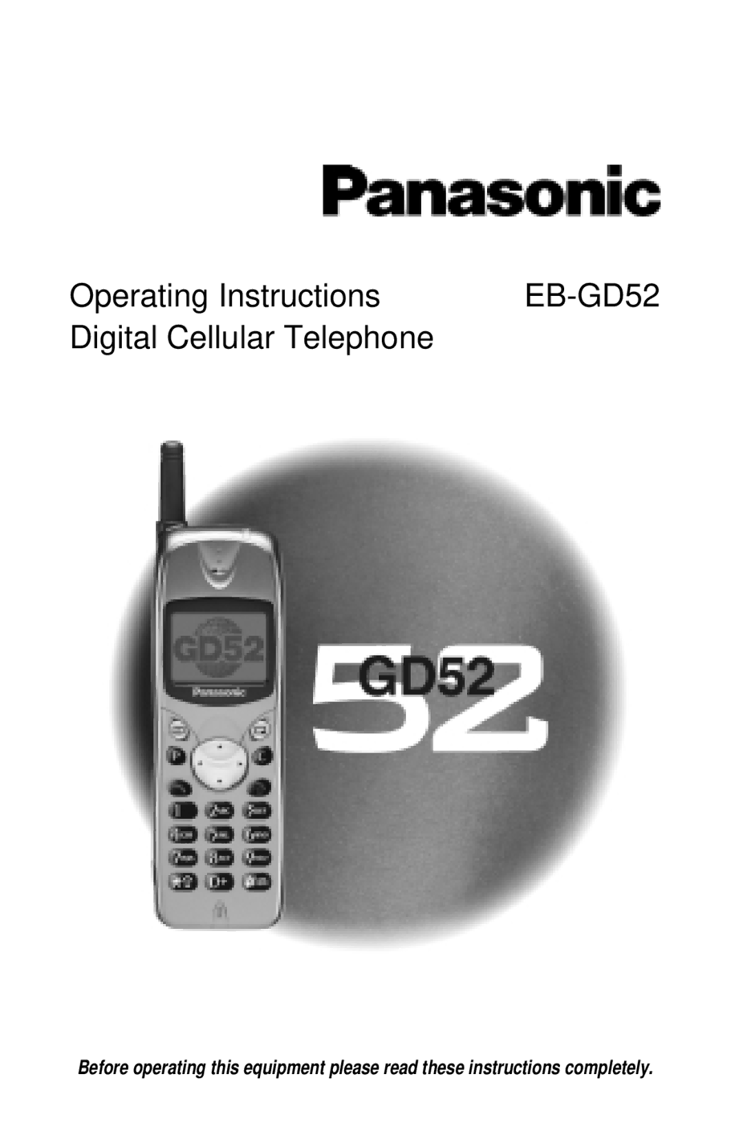 Panasonic EB-GD52 operating instructions 