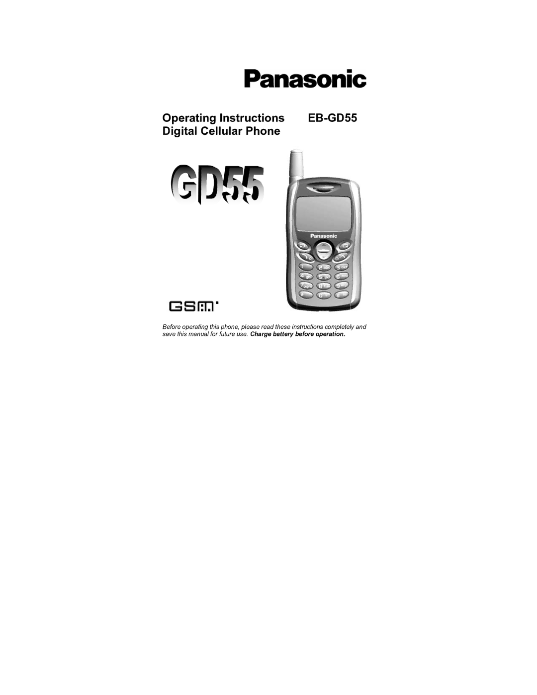 Panasonic EB-GD55 operating instructions 