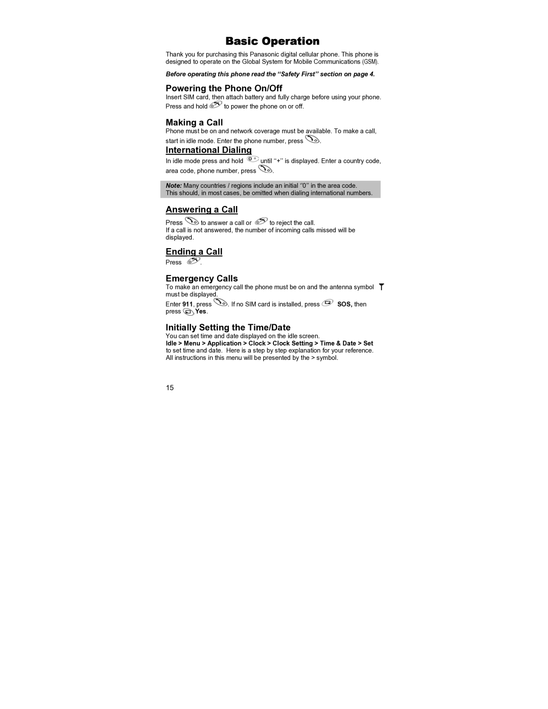 Panasonic EB-GD55 operating instructions Basic Operation 