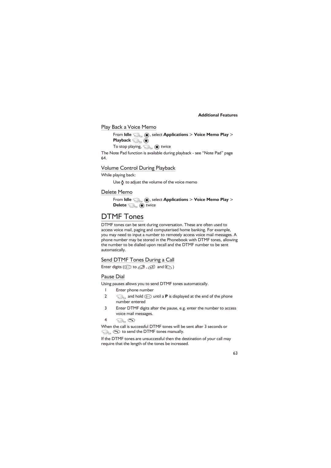 Panasonic EB-GD67 operating instructions Dtmf Tones 