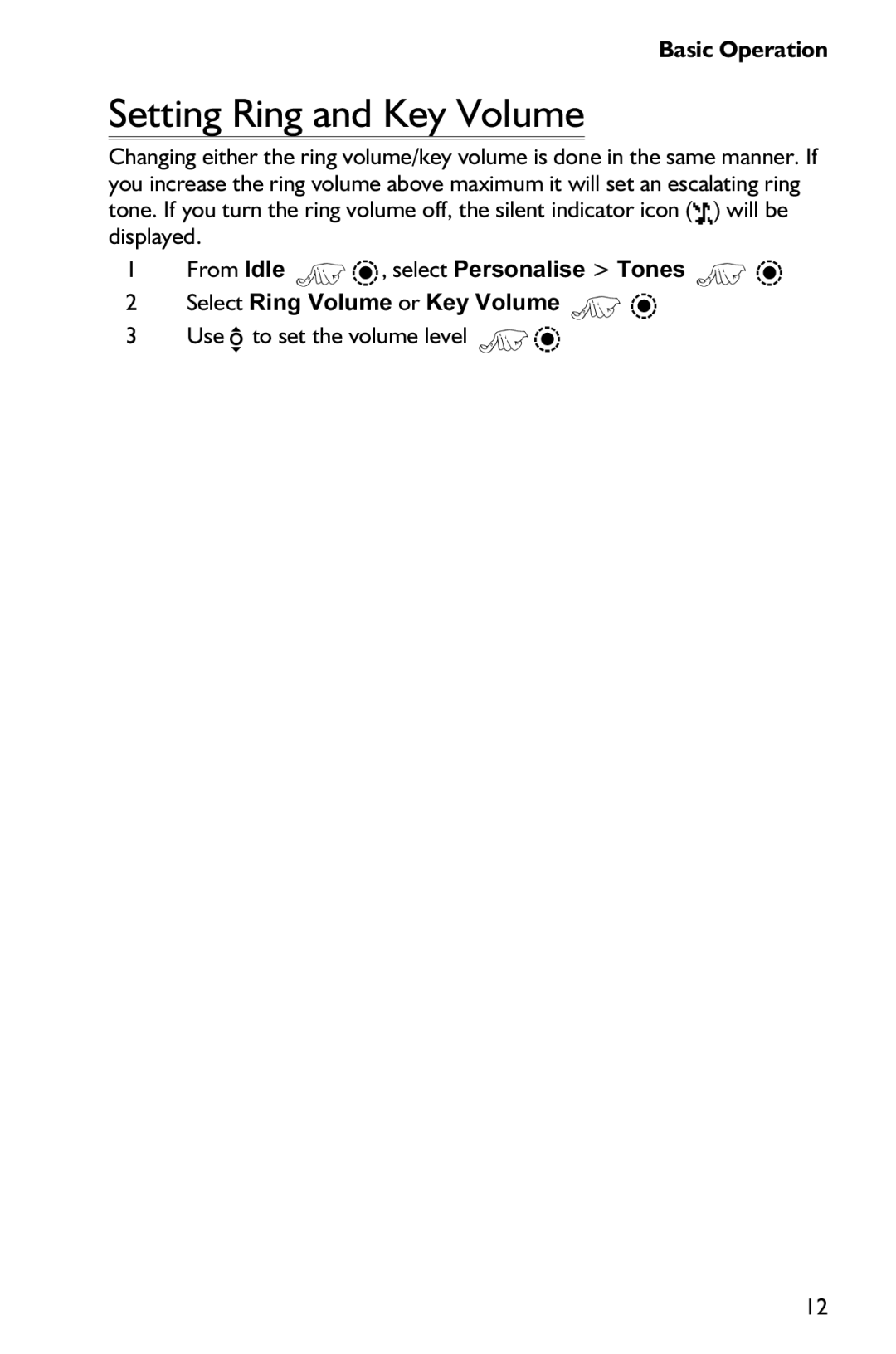 Panasonic EB-GD75 operating instructions Setting Ring and Key Volume 