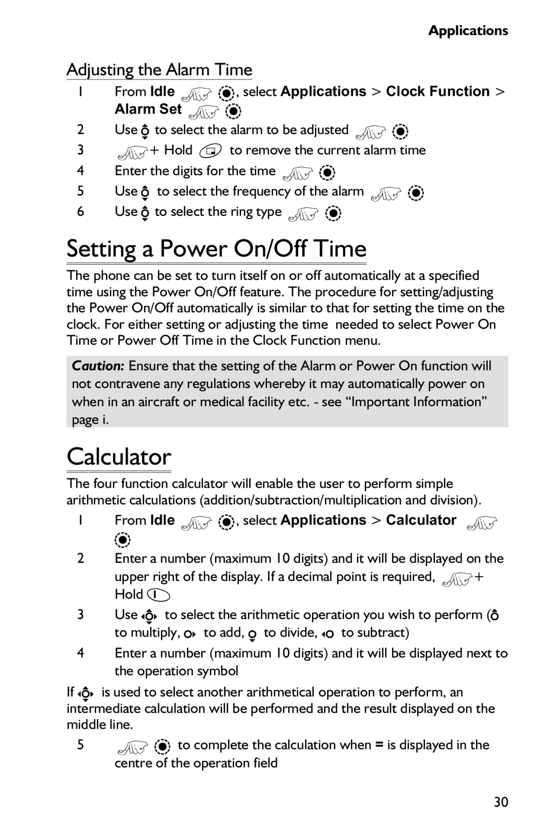 Panasonic EB-GD75 operating instructions Setting a Power On/Off Time, Calculator, Adjusting the Alarm Time 