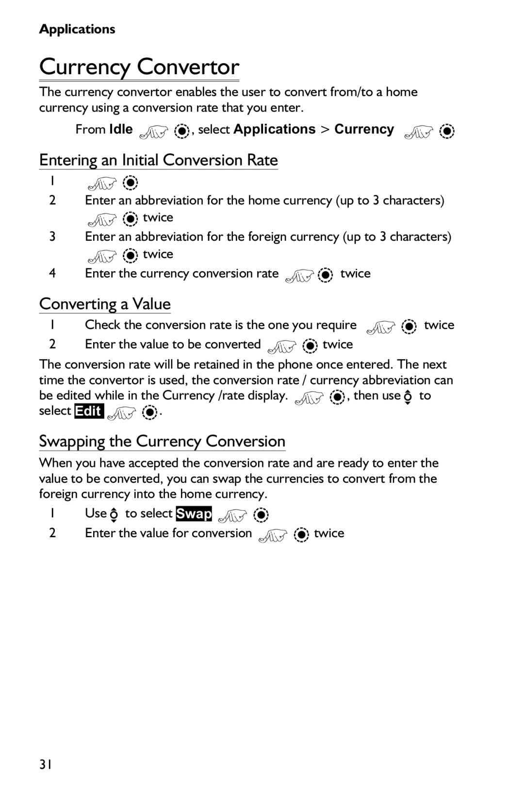 Panasonic EB-GD75 operating instructions Currency Convertor, Entering an Initial Conversion Rate, Converting a Value 