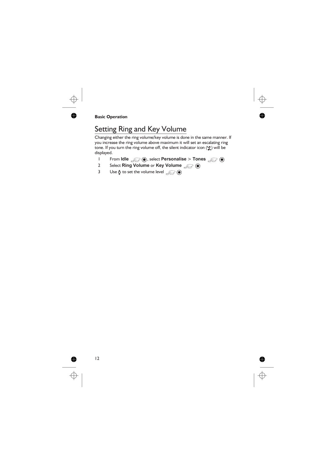 Panasonic EB-GD76 operating instructions Setting Ring and Key Volume 