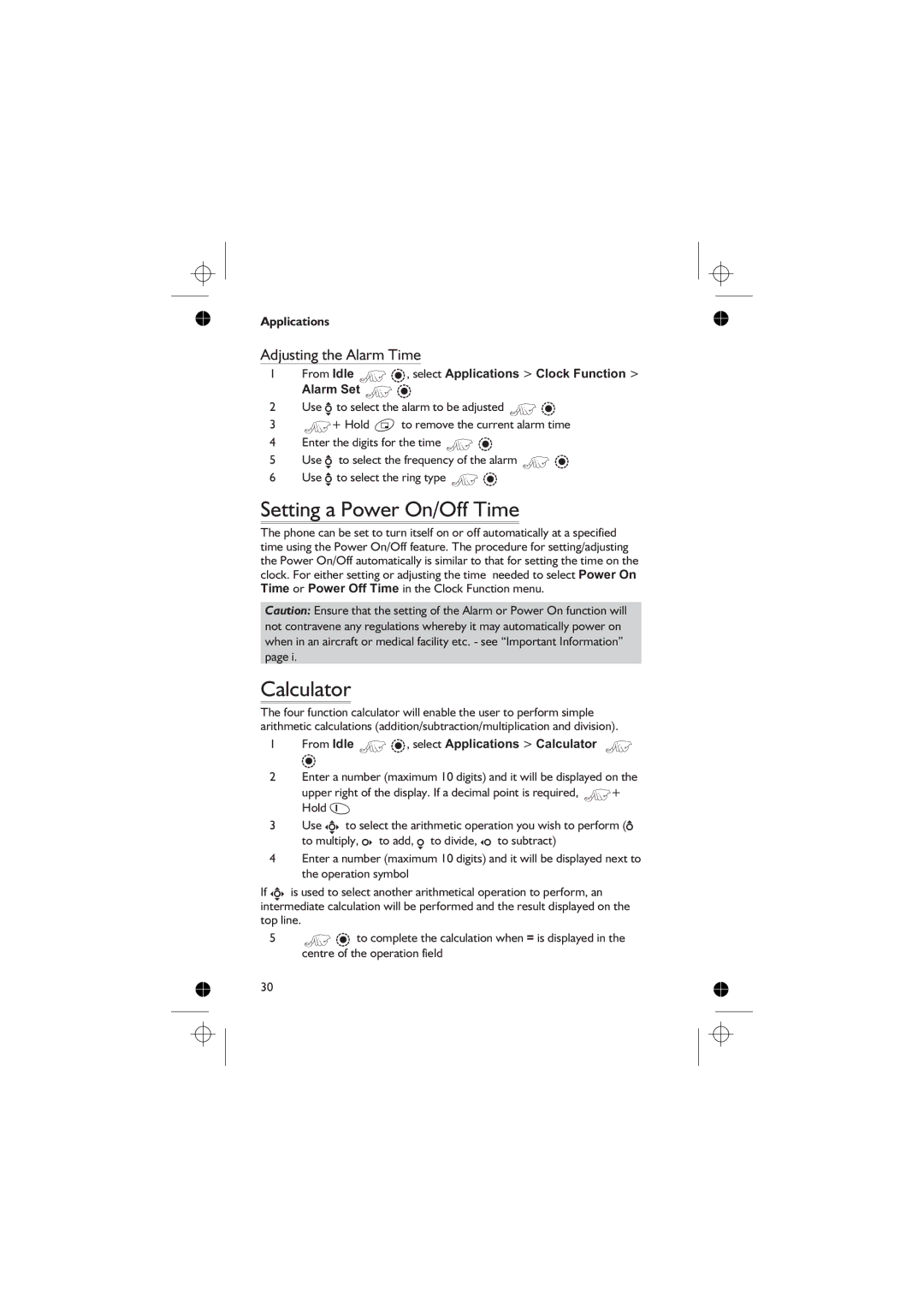 Panasonic EB-GD76 operating instructions Setting a Power On/Off Time, Calculator, Adjusting the Alarm Time 