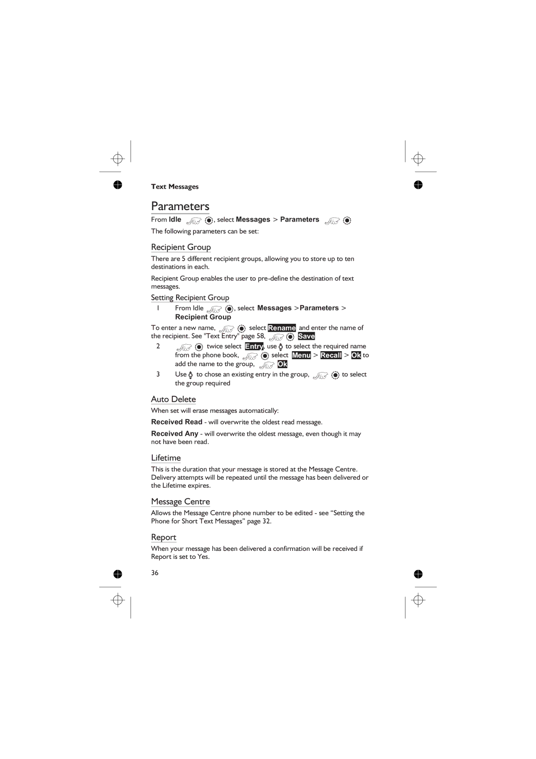 Panasonic EB-GD76 operating instructions Parameters 