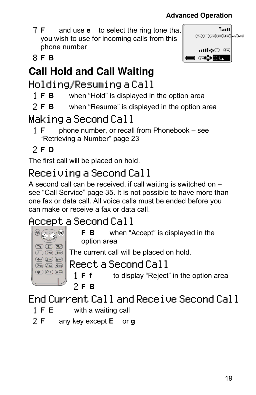 Panasonic EB-GD90 operating instructions Call Hold and Call Waiting 