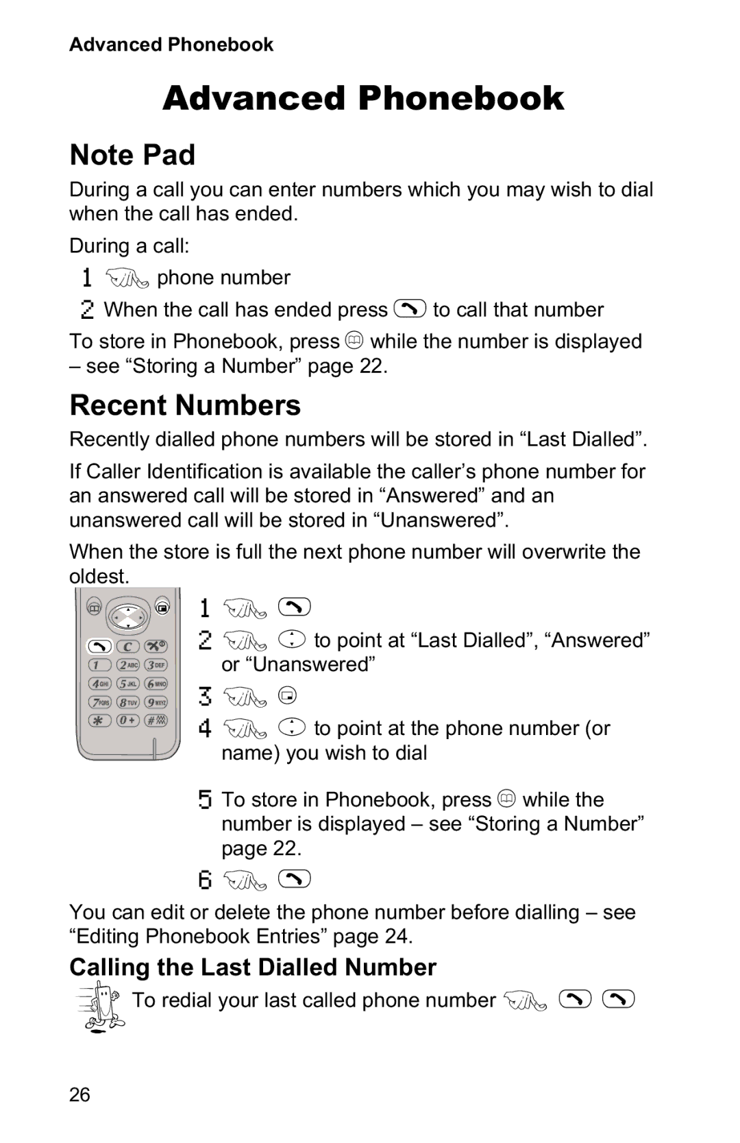 Panasonic EB-GD90 operating instructions Advanced Phonebook, Recent Numbers 