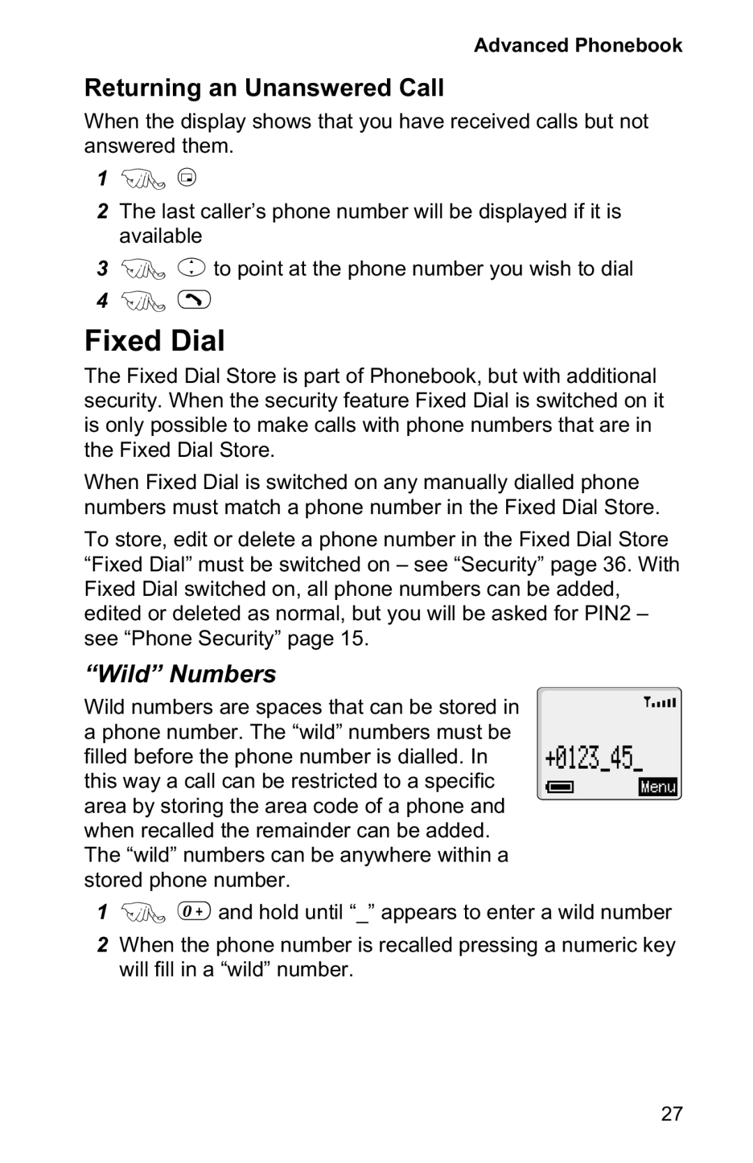 Panasonic EB-GD90 operating instructions Fixed Dial, Wild Numbers 