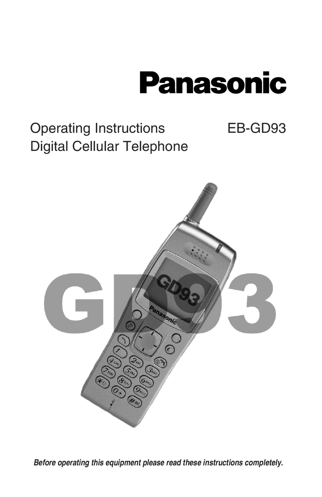 Panasonic EB-GD93 operating instructions 