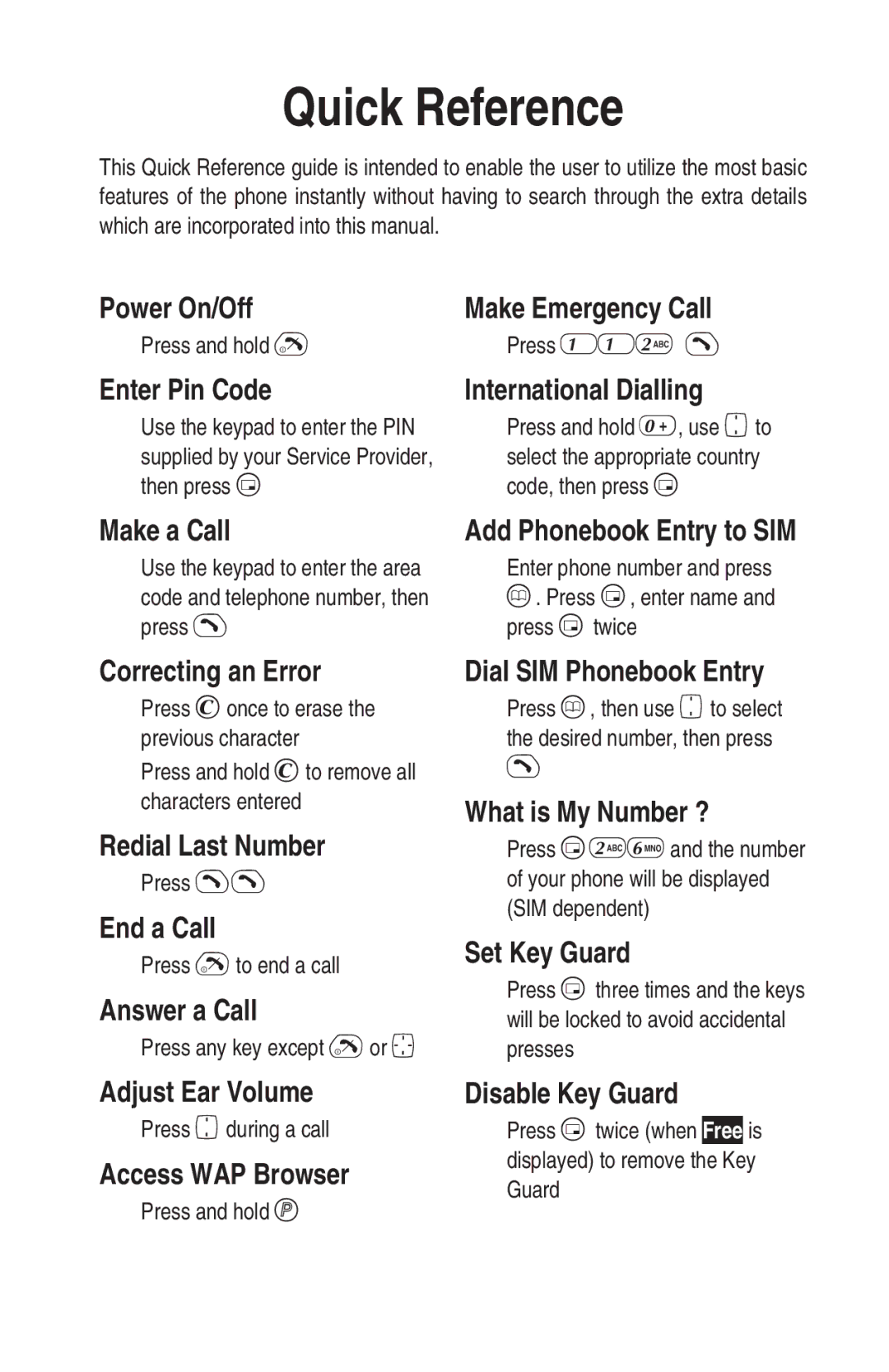 Panasonic EB-GD93 operating instructions Quick Reference 