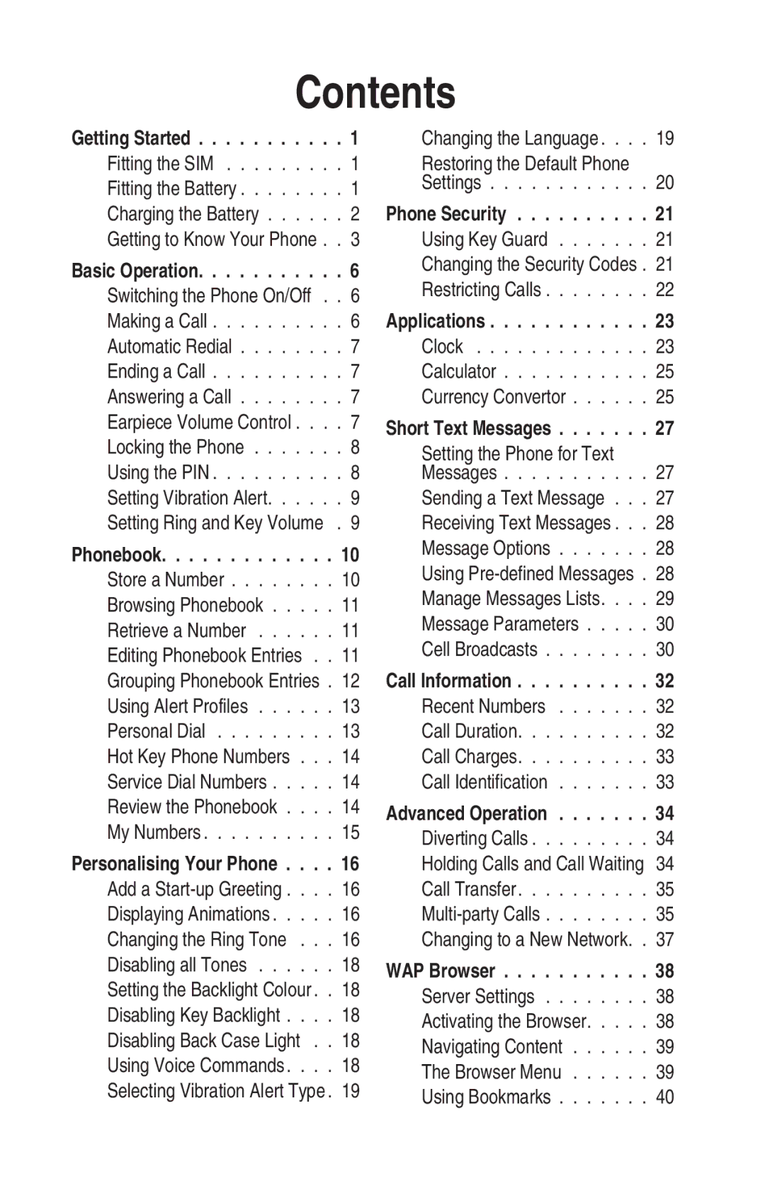 Panasonic EB-GD93 operating instructions Contents 