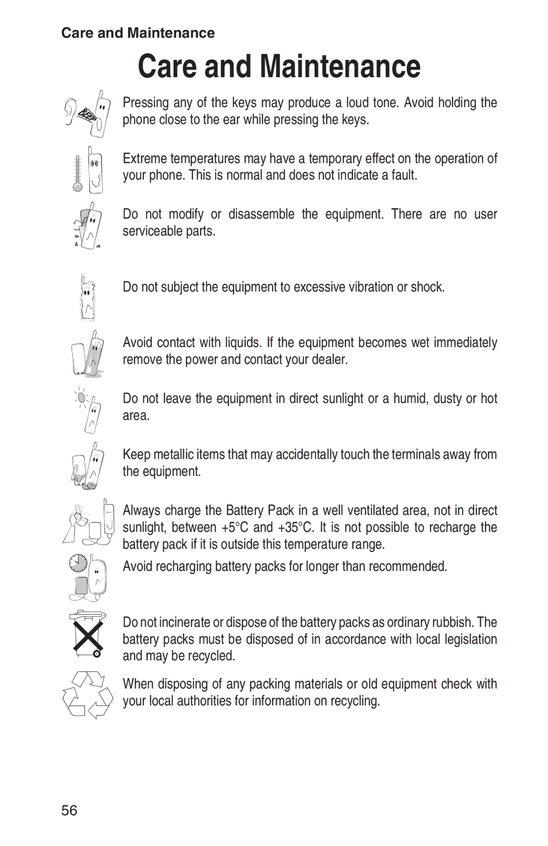 Panasonic EB-GD93 operating instructions Care and Maintenance 