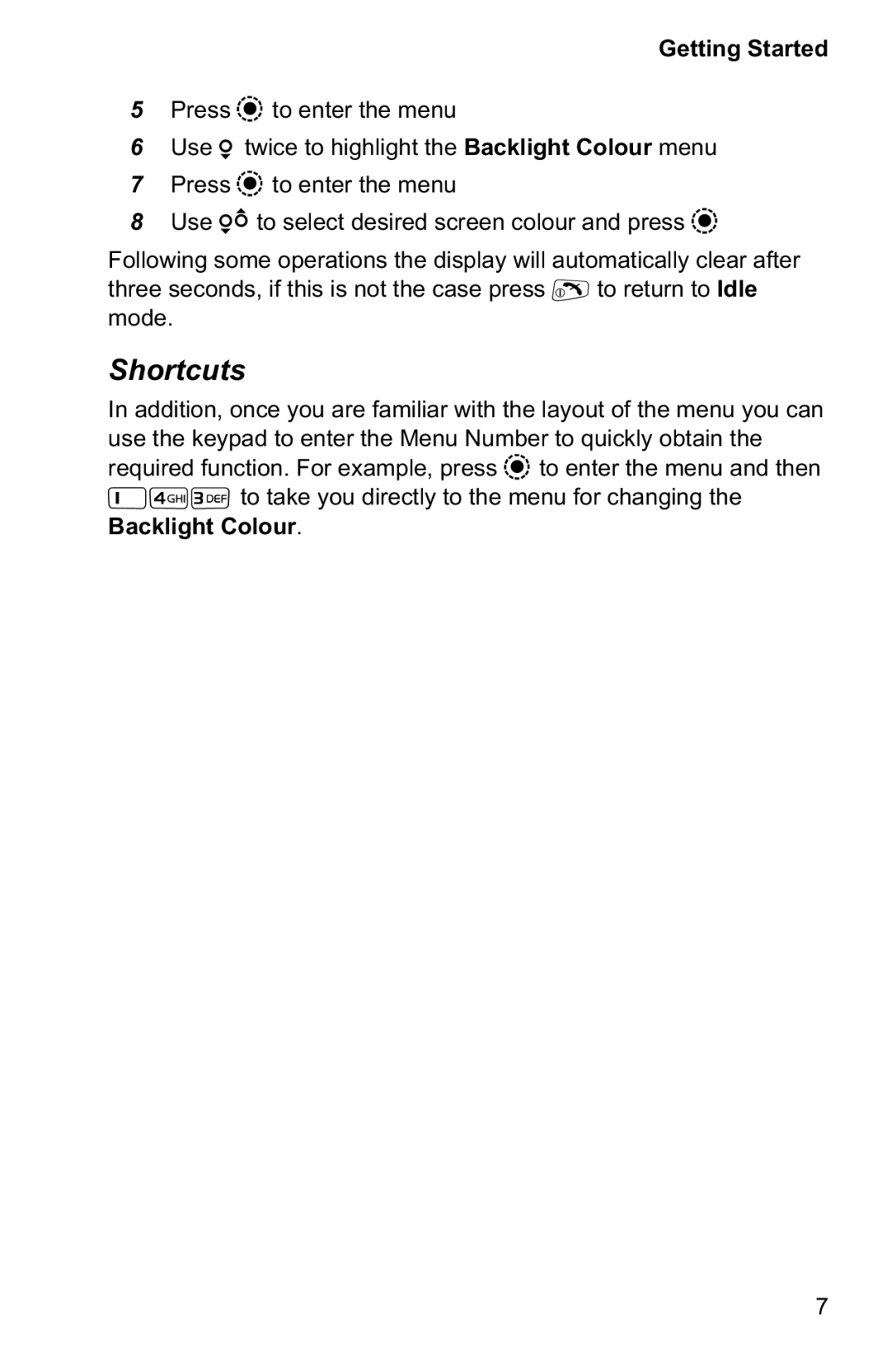 Panasonic EB-GD95 operating instructions Shortcuts 