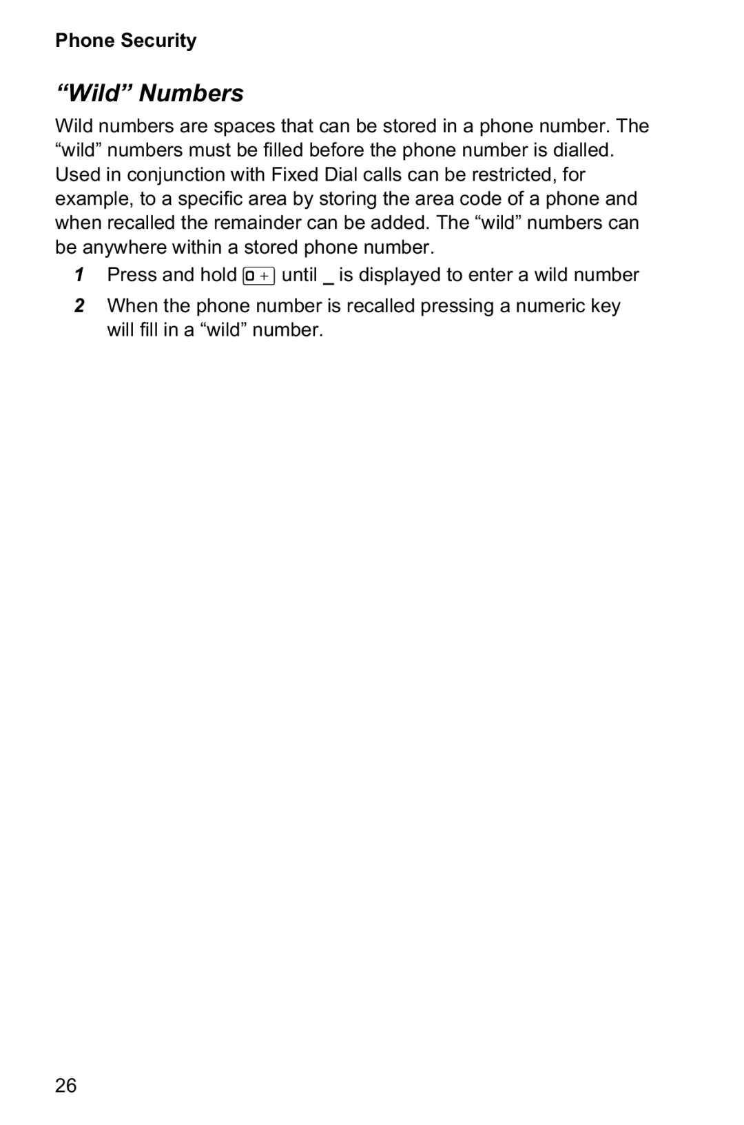 Panasonic EB-GD95 operating instructions Wild Numbers 