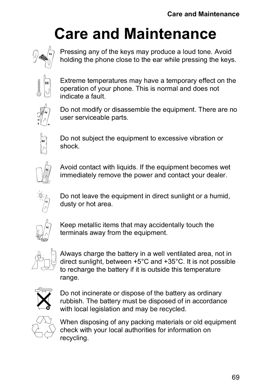 Panasonic EB-GD95 operating instructions Care and Maintenance 