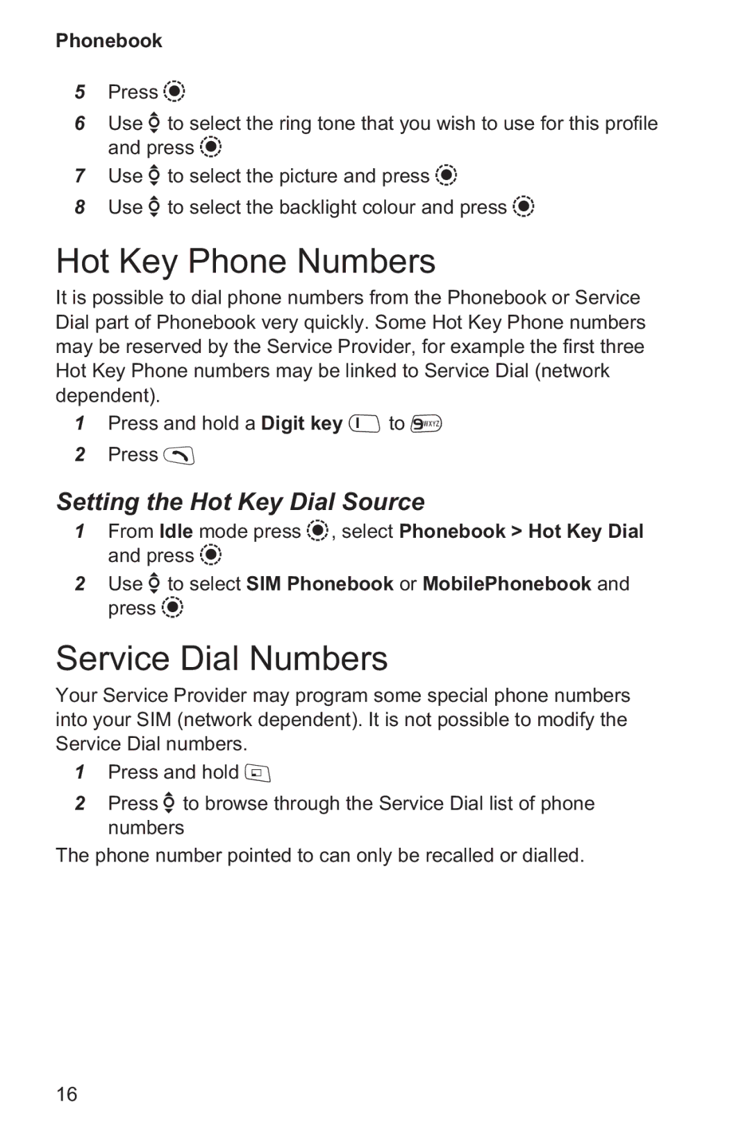 Panasonic EB-GD96 operating instructions Hot Key Phone Numbers, Service Dial Numbers, Setting the Hot Key Dial Source 