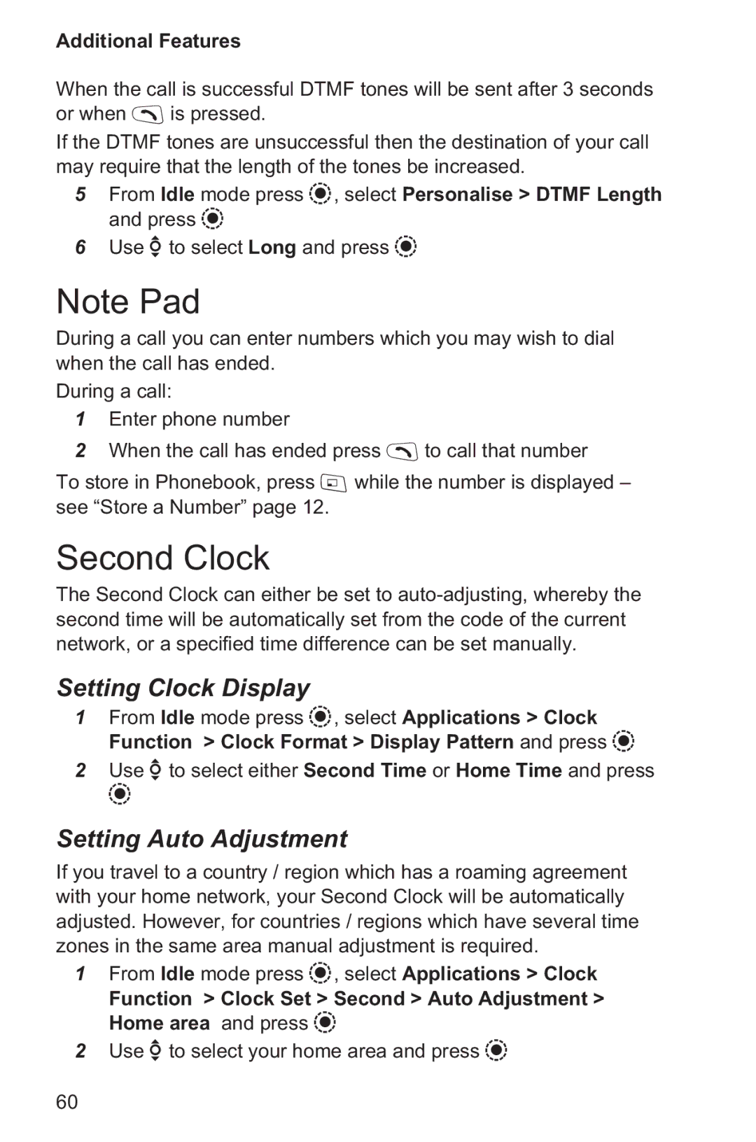 Panasonic EB-GD96 operating instructions Second Clock, Setting Clock Display, Setting Auto Adjustment 