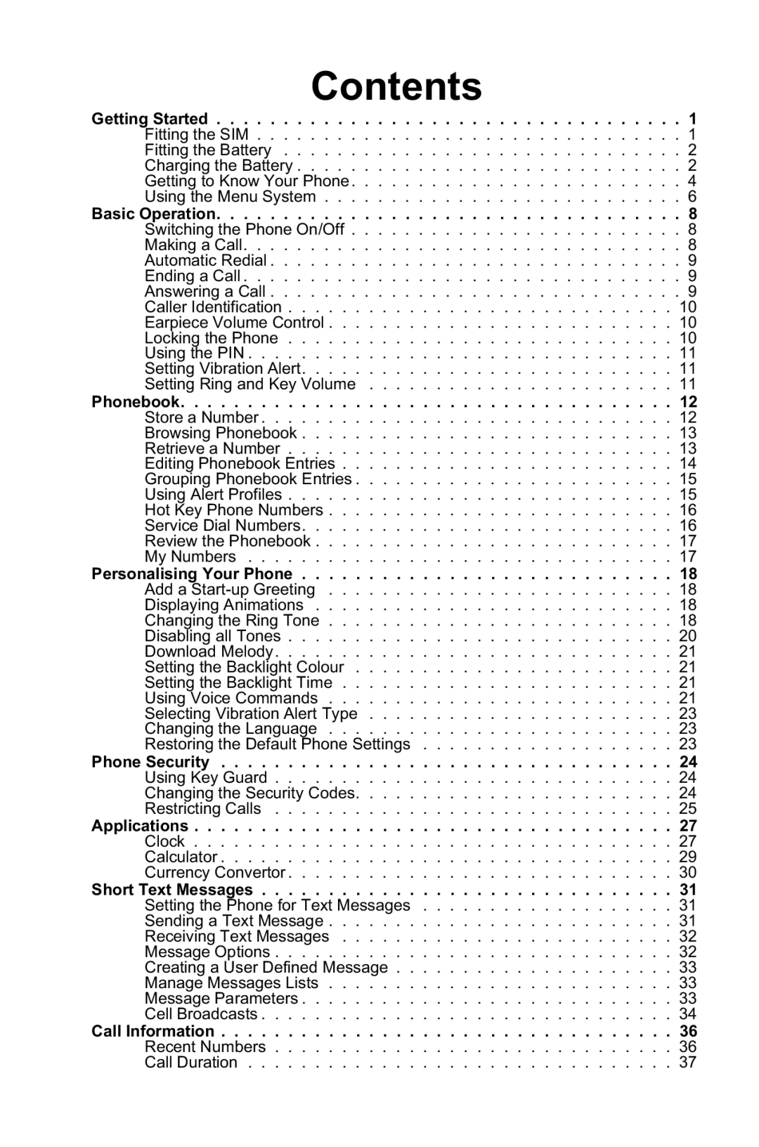 Panasonic EB-GD96 operating instructions Contents 