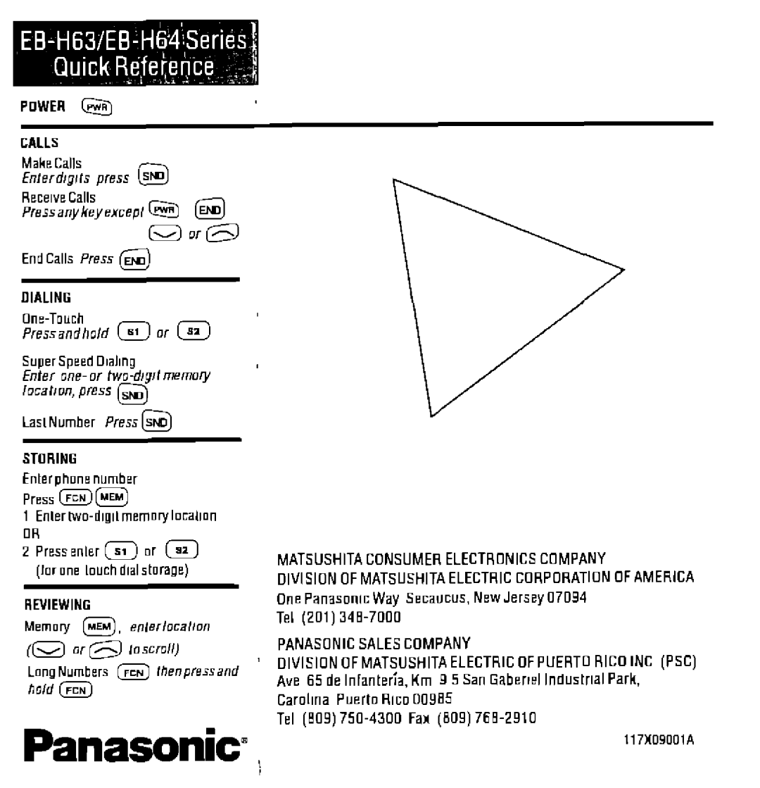 Panasonic EB-H64, EBH63 manual 