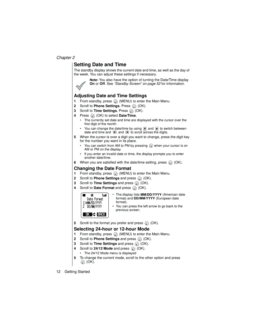 Panasonic EB-TX310 operating instructions Setting Date and Time, Adjusting Date and Time Settings, Changing the Date Format 