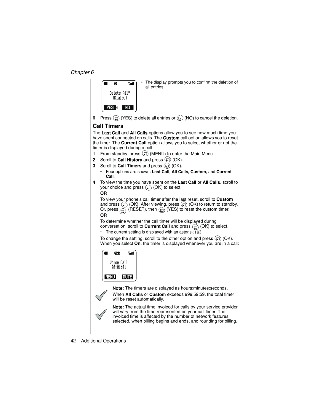 Panasonic EB-TX310 operating instructions Call Timers 