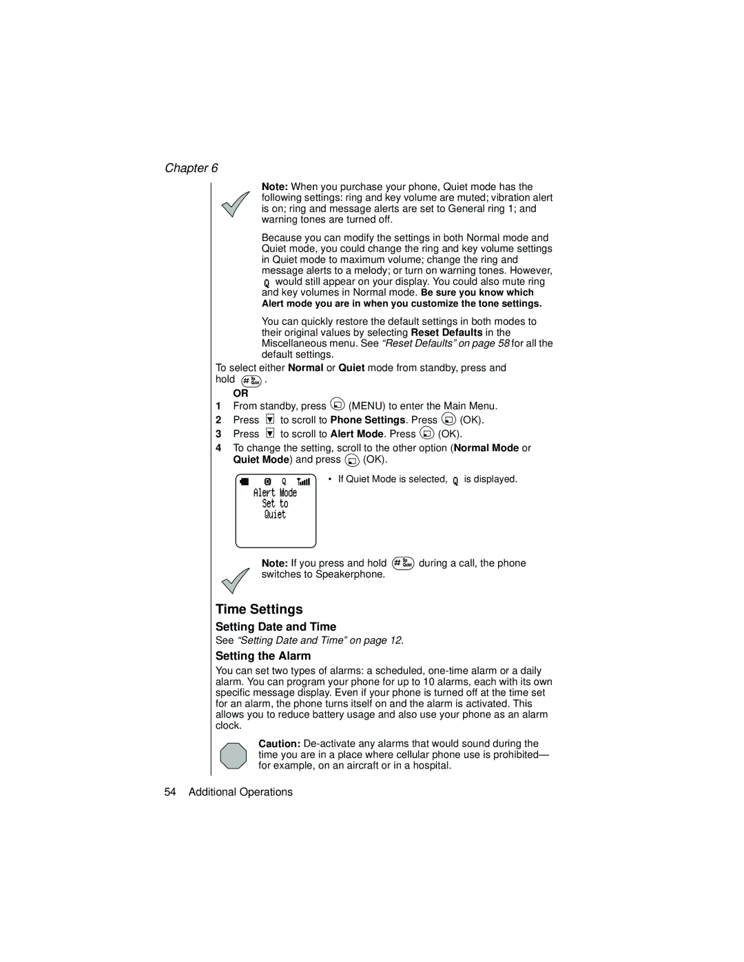 Panasonic EB-TX310 operating instructions Time Settings, Setting Date and Time, Setting the Alarm 