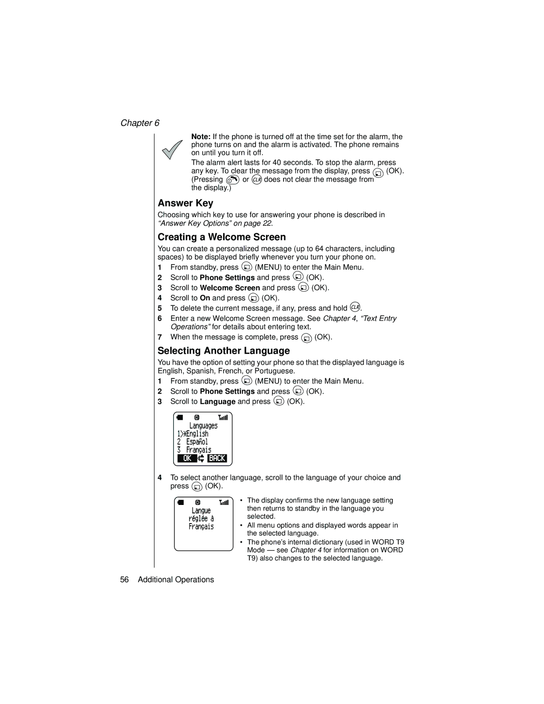 Panasonic EB-TX310 operating instructions Answer Key, Creating a Welcome Screen, Selecting Another Language 