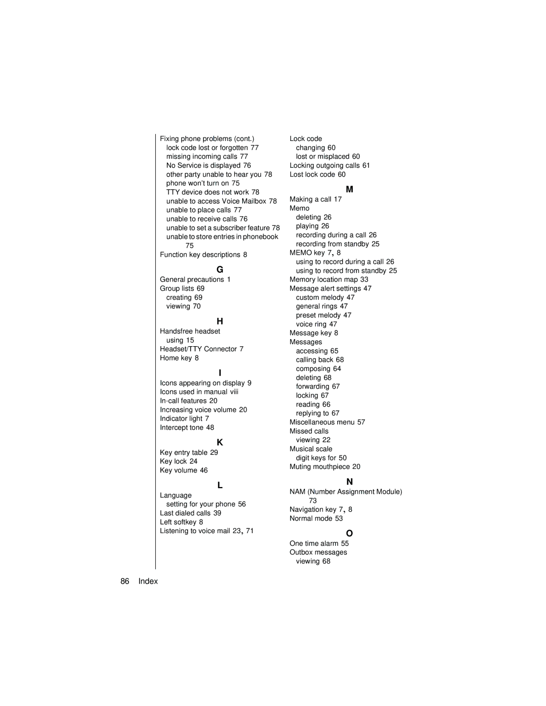 Panasonic EB-TX310 operating instructions Index 