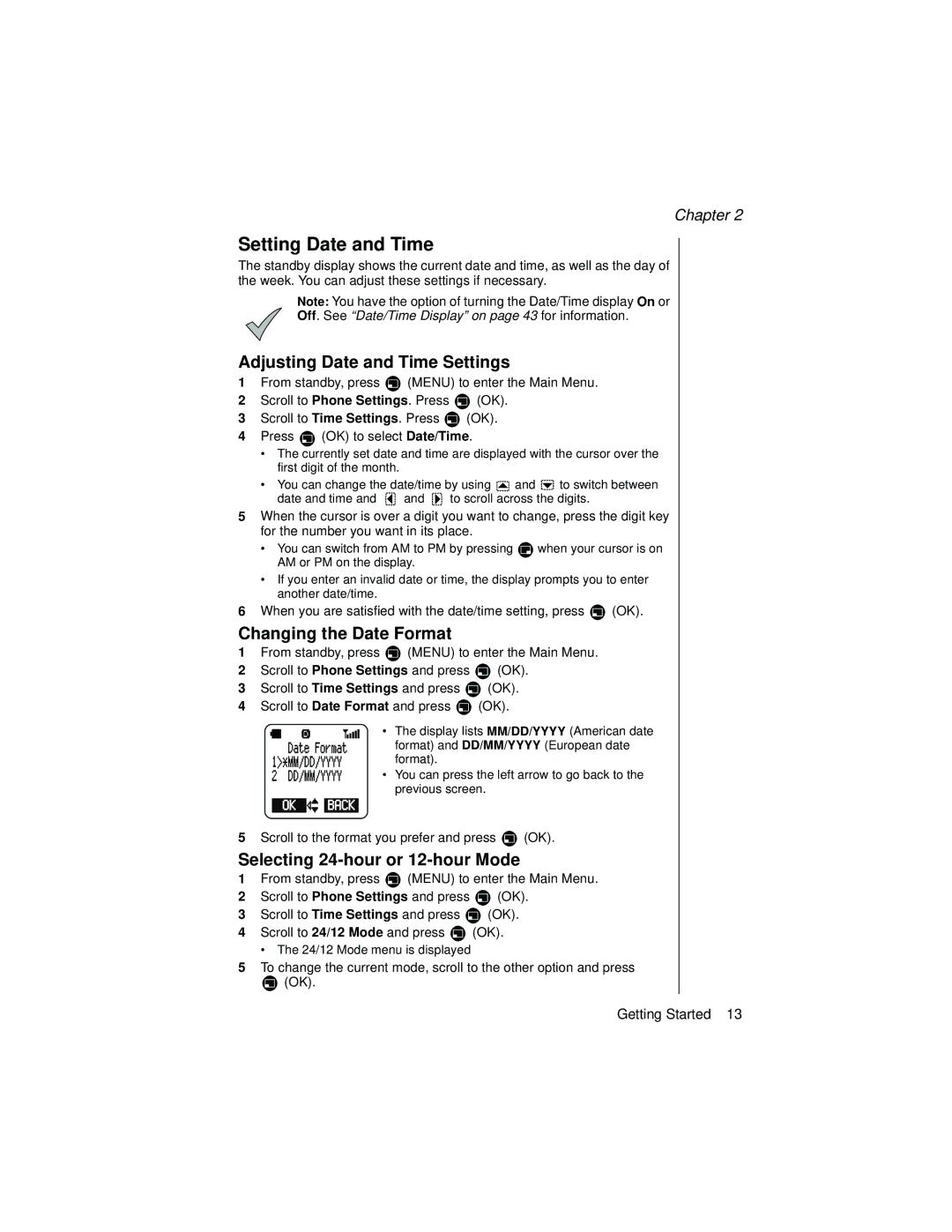 Panasonic EB-TX320 operating instructions Setting Date and Time, Adjusting Date and Time Settings, Changing the Date Format 