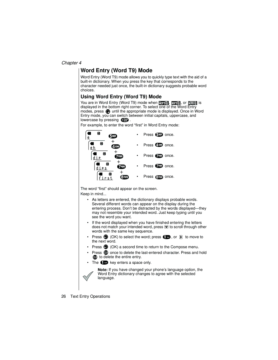 Panasonic EB-TX320 operating instructions Using Word Entry Word T9 Mode 