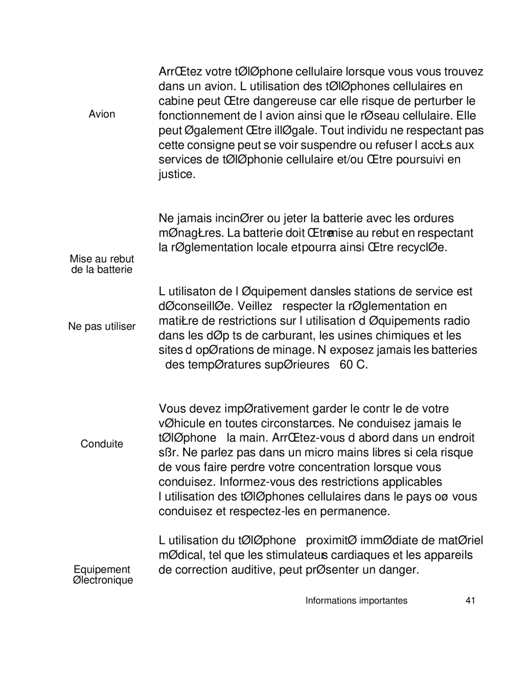 Panasonic EB-X300 manual Informations importantes 