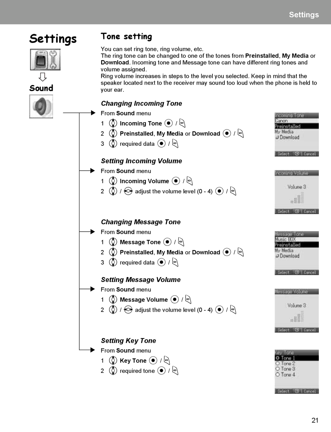 Panasonic EB-X400 operating instructions Sound Tone setting 