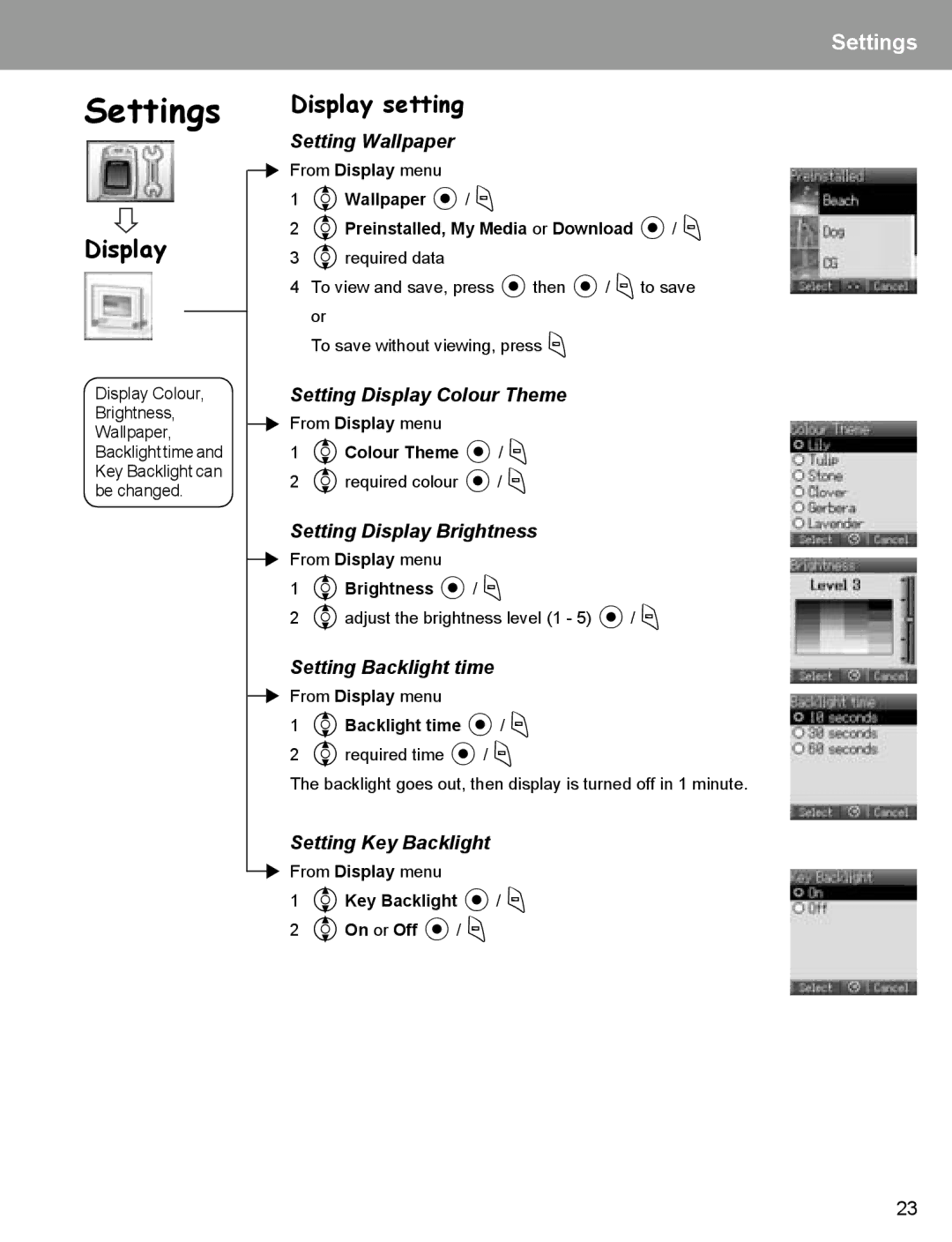 Panasonic EB-X400 operating instructions Display setting 