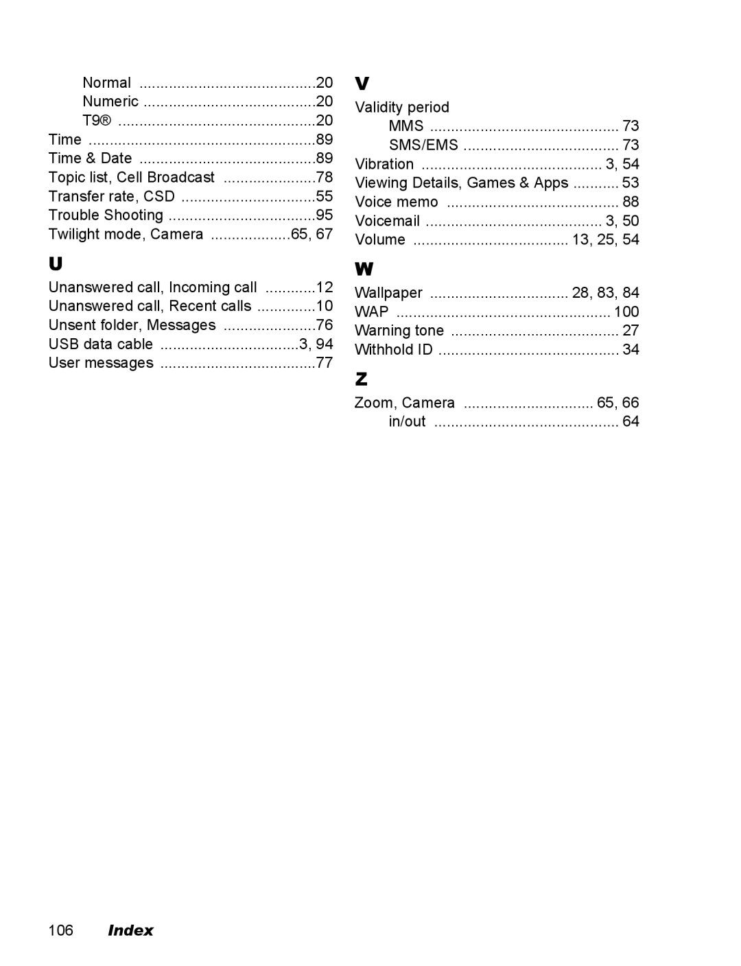 Panasonic EB-X500 operating instructions Normal Numeric 