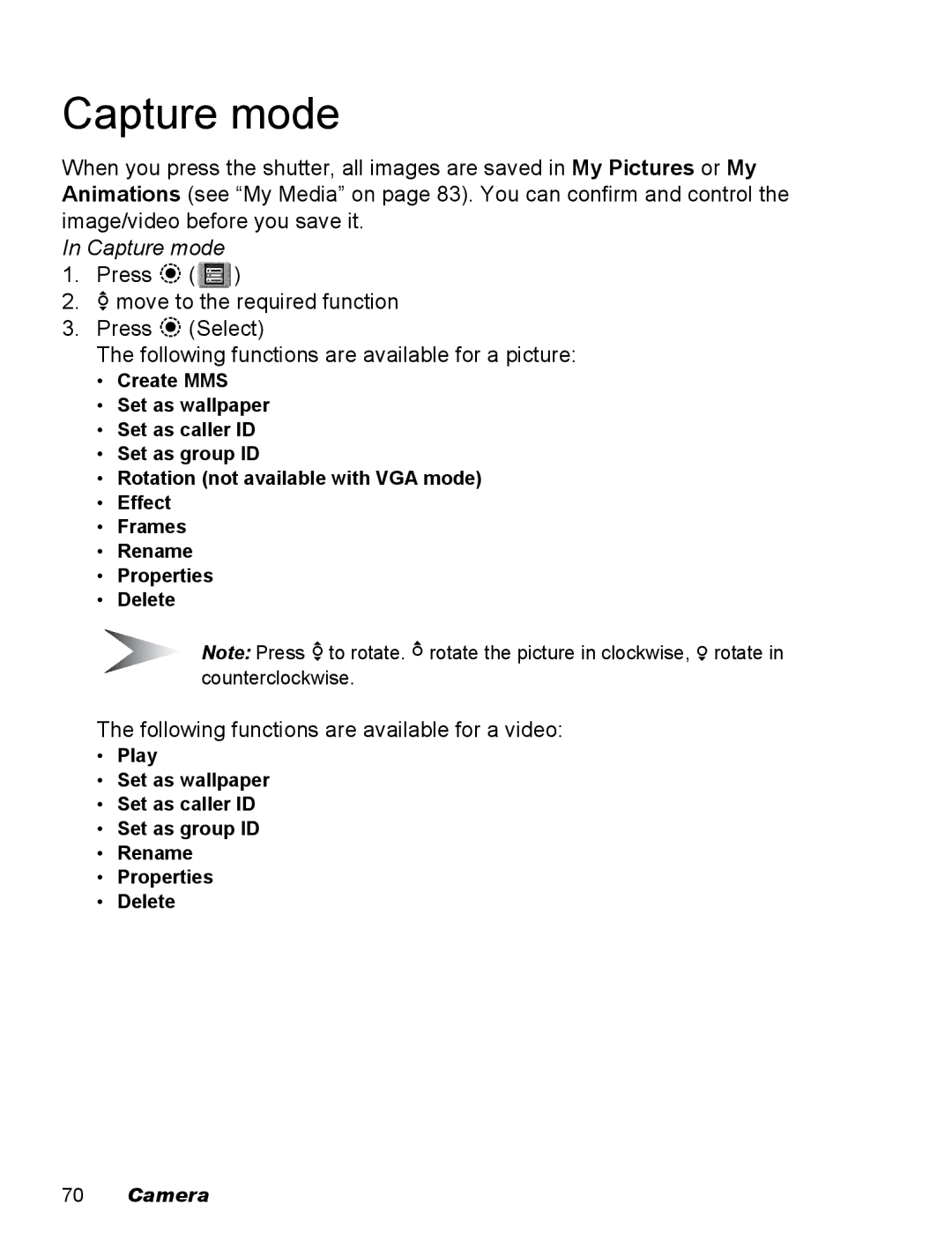 Panasonic EB-X500 operating instructions Capture mode 