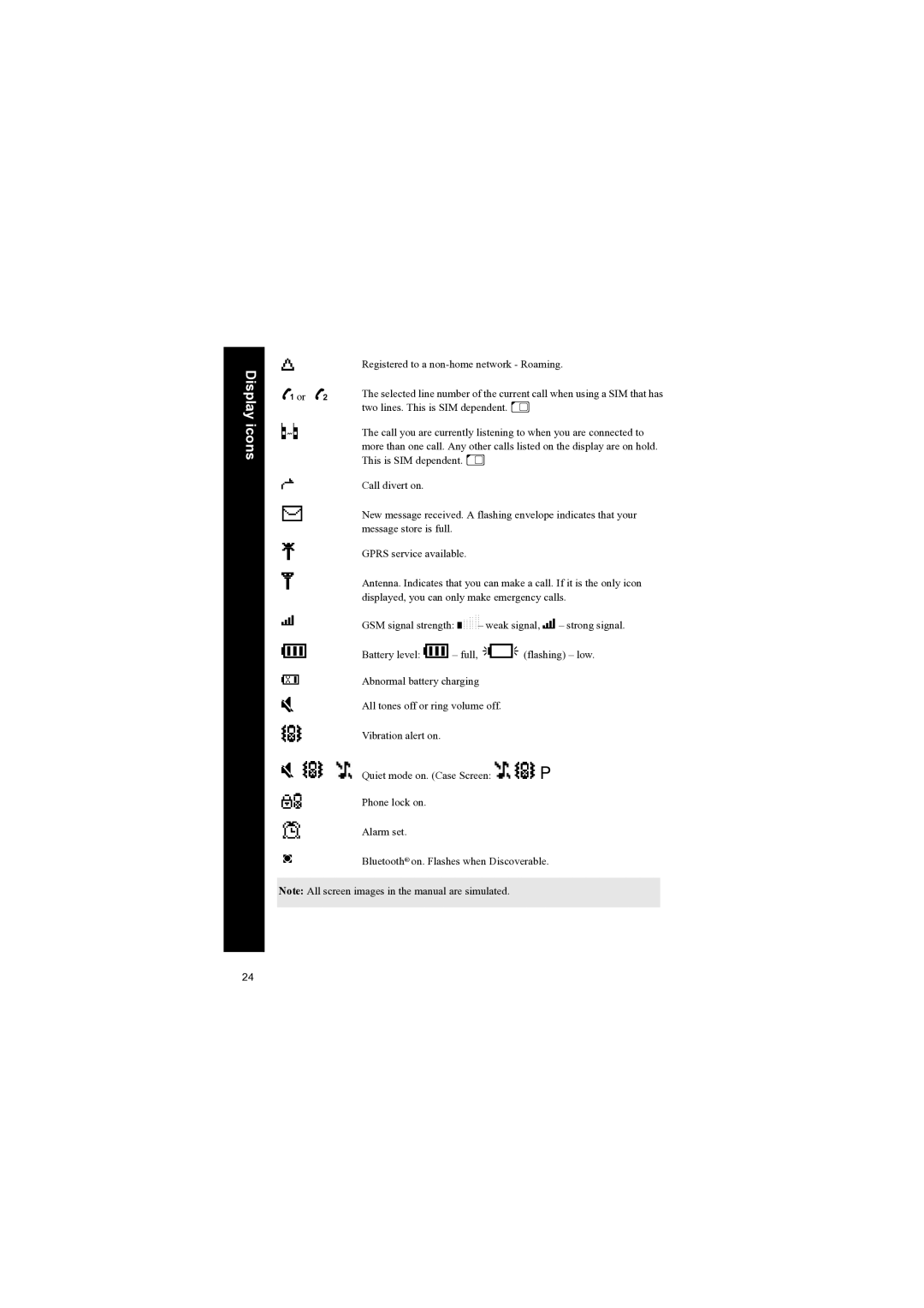 Panasonic EB-X70 manual Registered to a non-home network Roaming Zor 