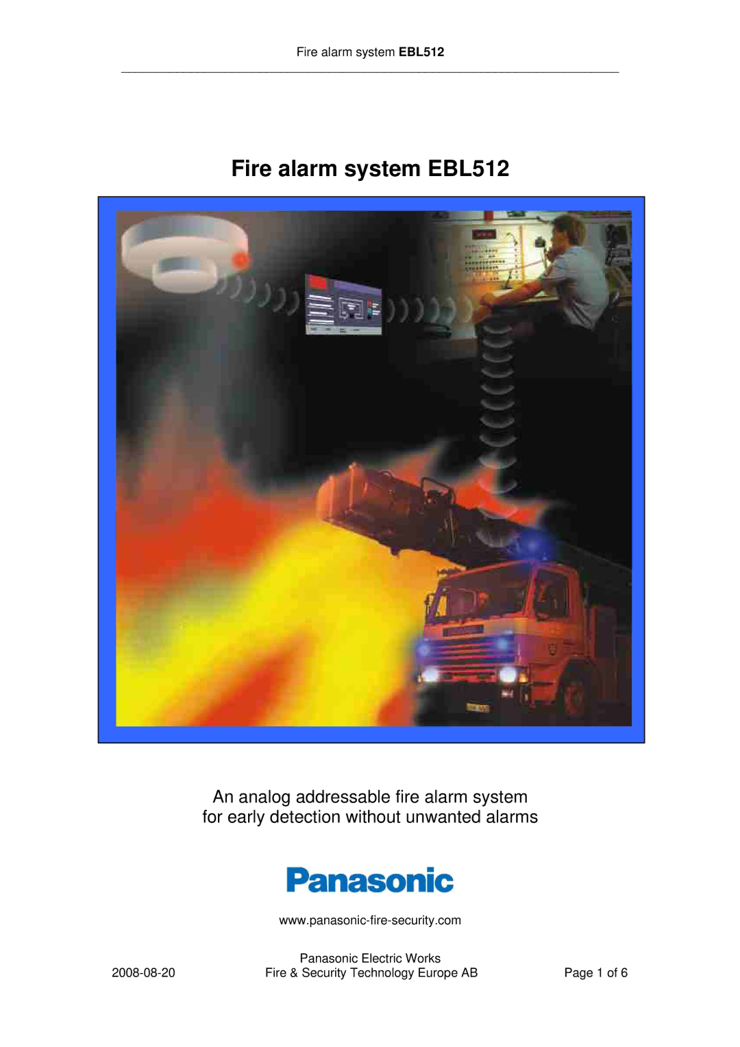 Panasonic manual Fire alarm system EBL512 