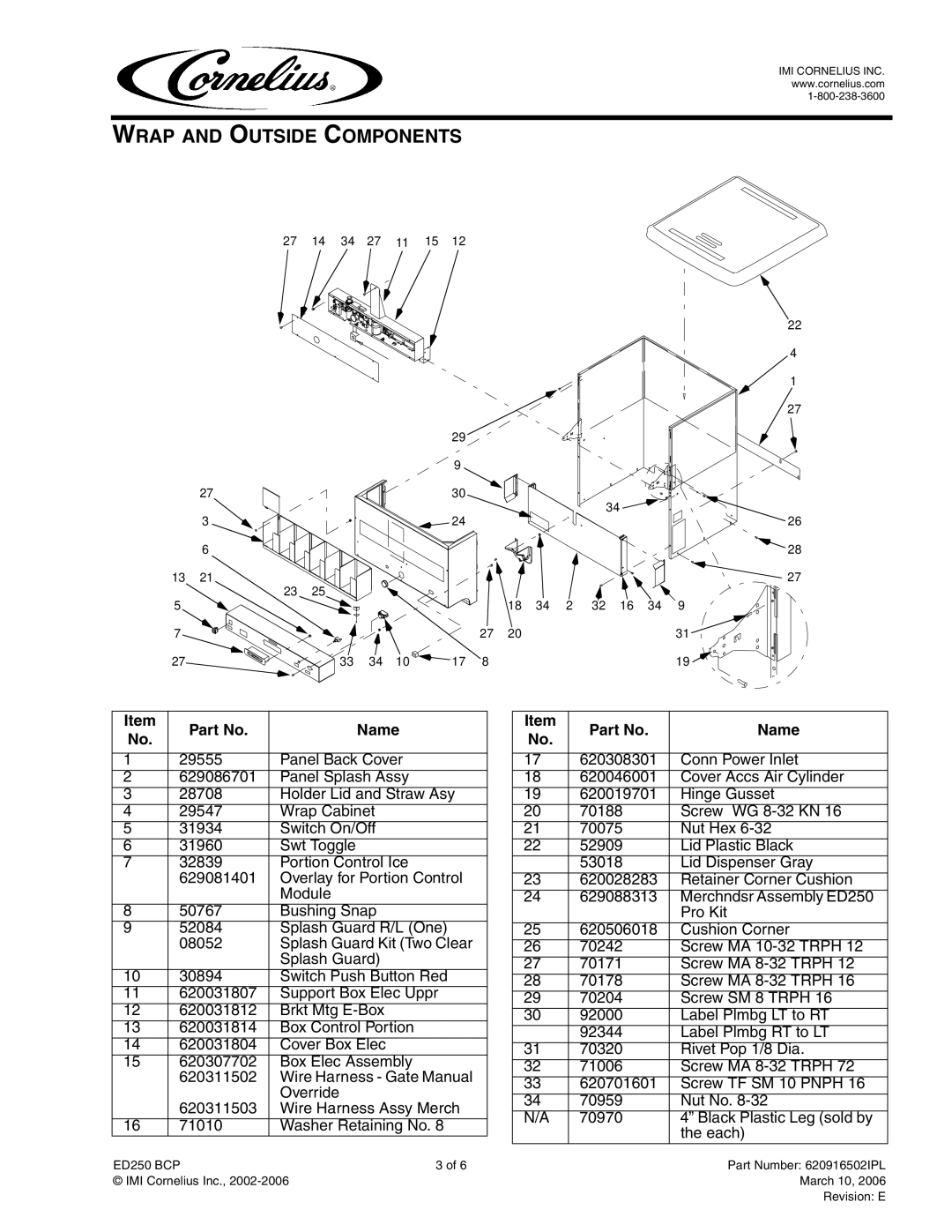 Panasonic ED250 BCP manual Wrap and Outside Components 