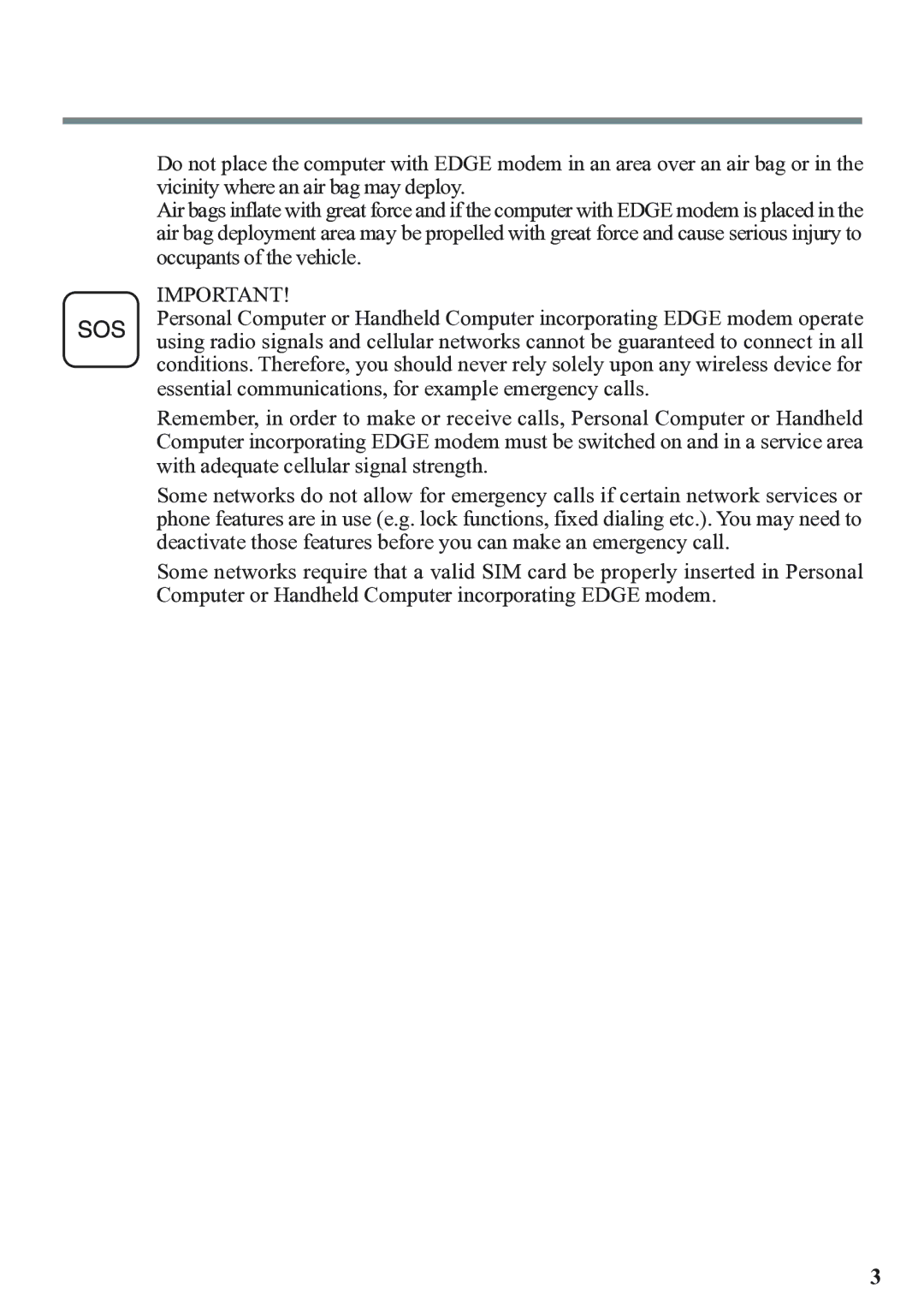 Panasonic EDGE modem appendix 