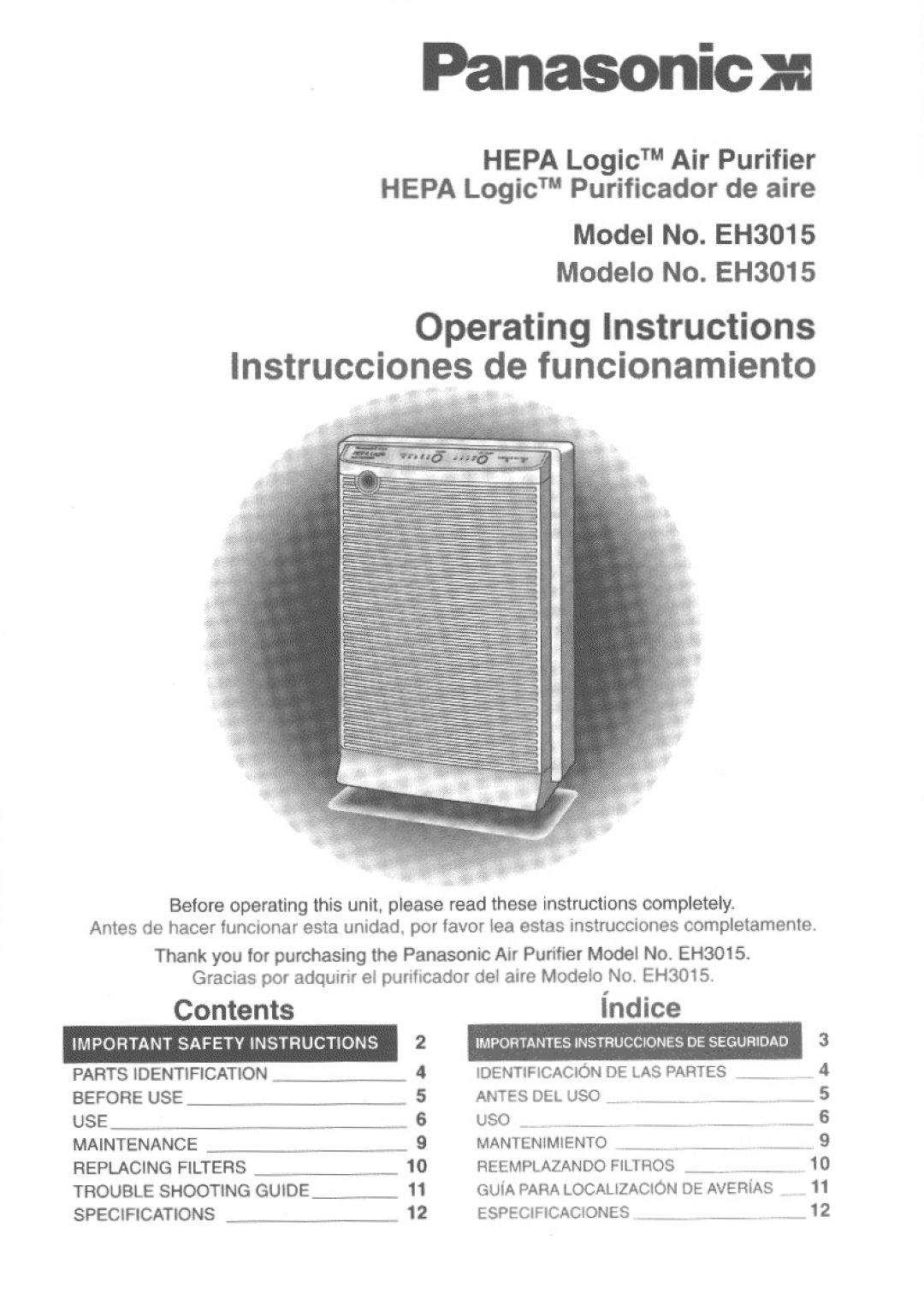 Panasonic EH3015 manual 